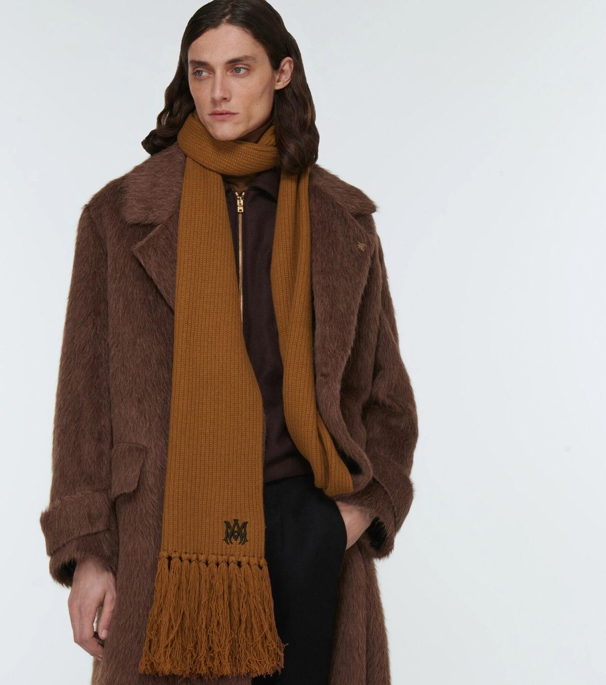Amiri o1y0525 Size : OS / Logo Scarf in Brown Size ONE SIZE - 3 Thumbnail