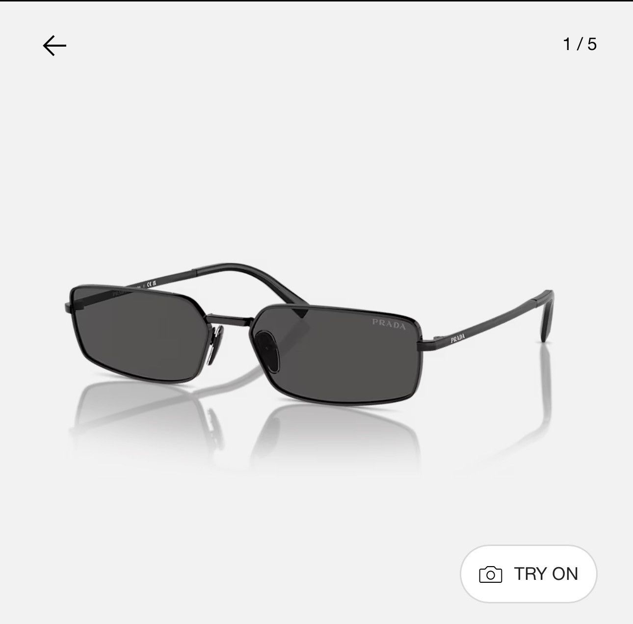 Prada PRADA - PR A60S black/black sunglasses y2k matrix Size ONE SIZE - 5 Thumbnail