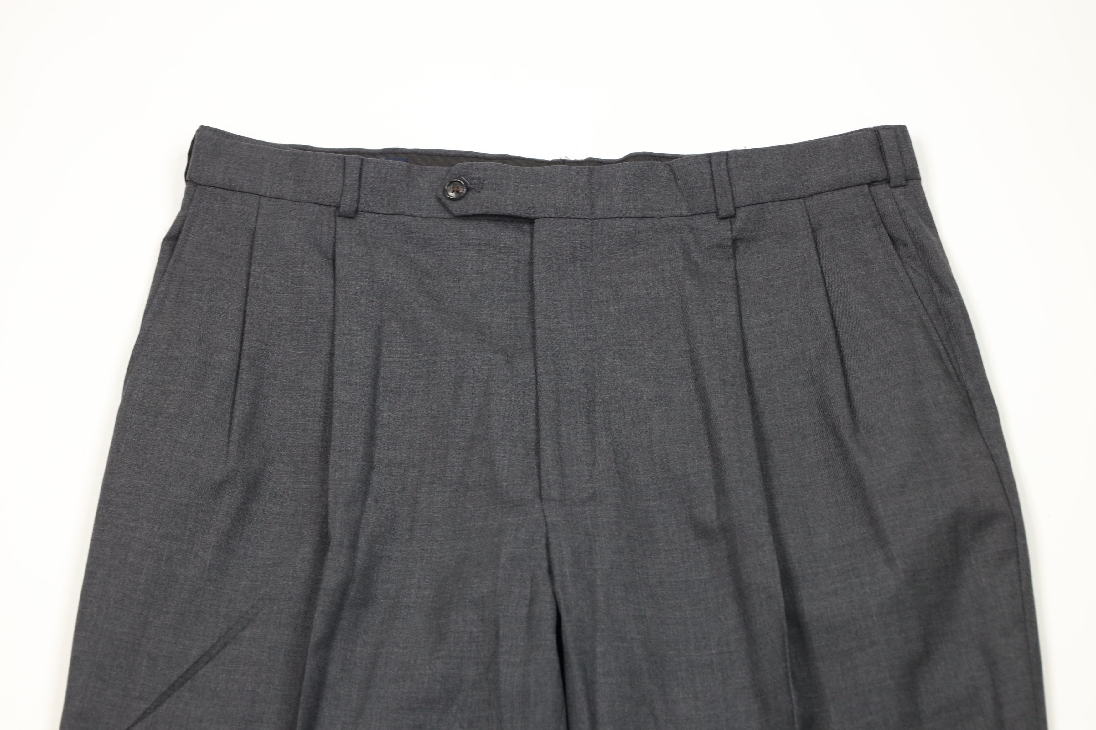 Lands' End Vintage 90s Lands End Cuffed Wide Leg Chino Pants Gray Size US 38 / EU 54 - 2 Thumbnail