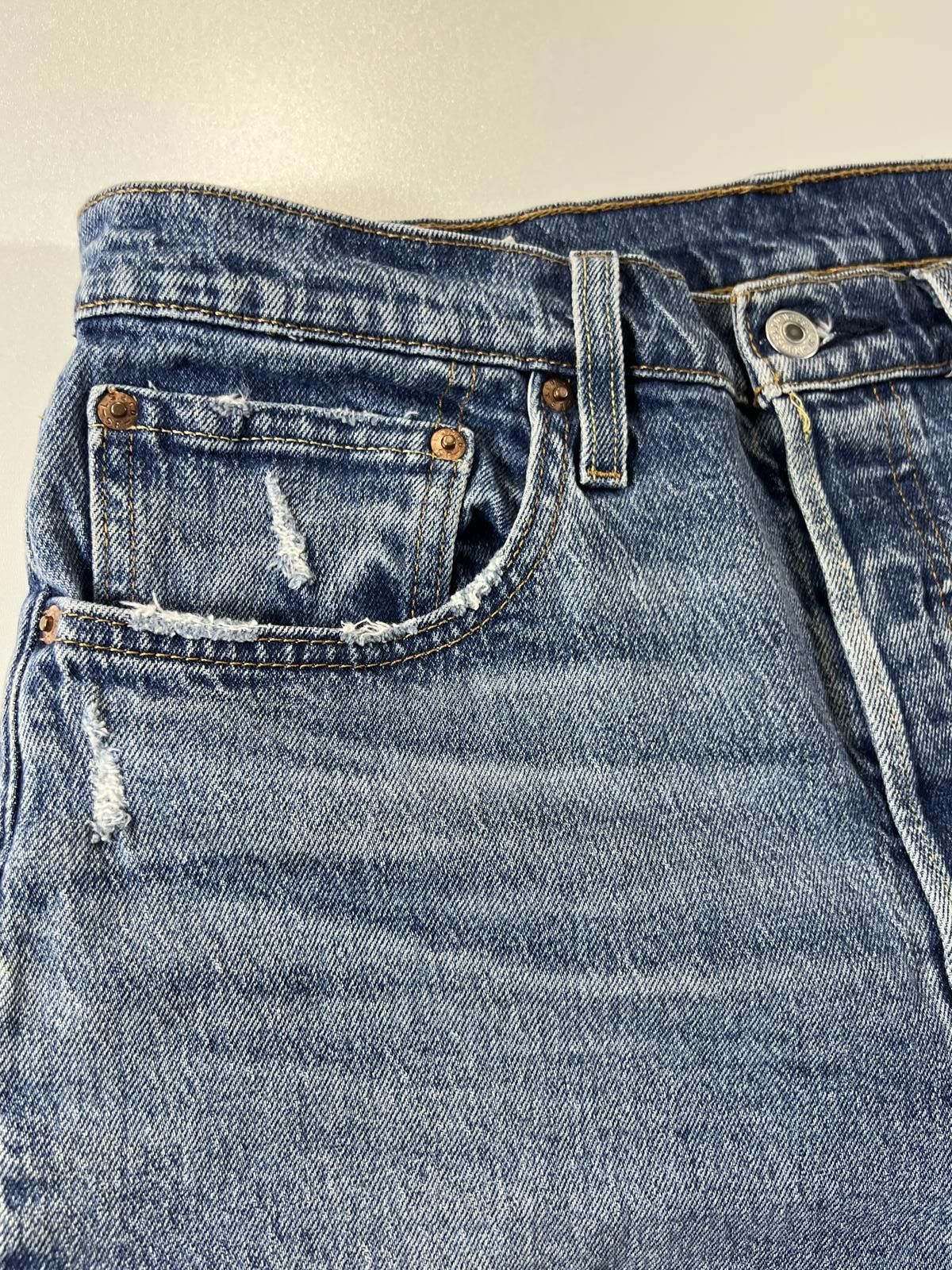 Unknown London Vintage Levi’s 501 Blue Distressed Denim Shorts 30 Size US 30 / EU 46 - 3 Thumbnail