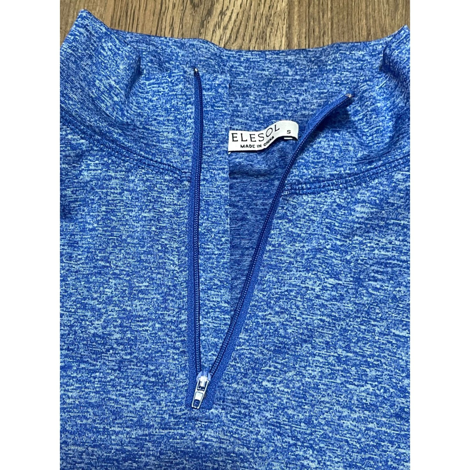 Vintage ELESOL Shirt Women’s Size Small Blue Long Sleeve 1/4 Zip Up Pullover Casual Modern Size S / US 4 / IT 40 - 3 Thumbnail
