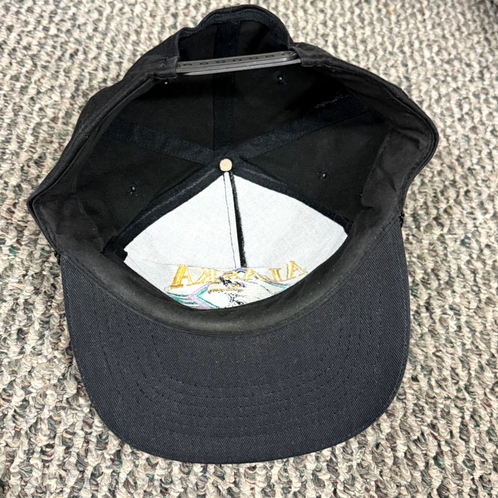 Vintage VINTAGE Alaska Hat Black Rope Snapback Bald Eagle 80s Trucker Outdoor USA KC Collections Men One Size Adjustable Baseball Cap Mens Black USA Outdoors Size ONE SIZE - 6 Thumbnail