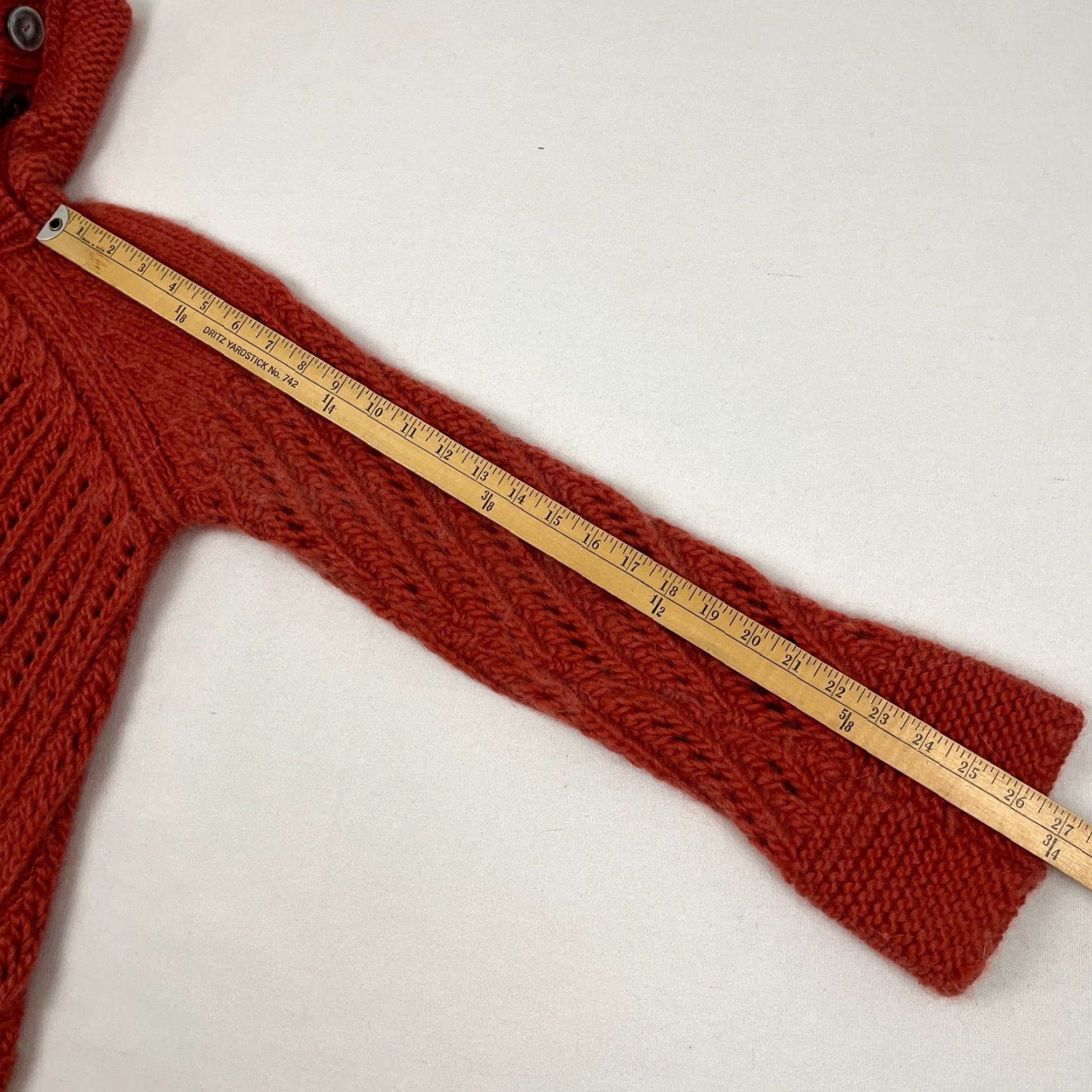 Vintage Fisherman Out of Ireland Sweater Womens M Orange Knit Virgin Wool Mohair Wool Blend Mock Funnel Long Sleeve Pullover Solid Size M / US 6-8 / IT 42-44 - 7 Thumbnail