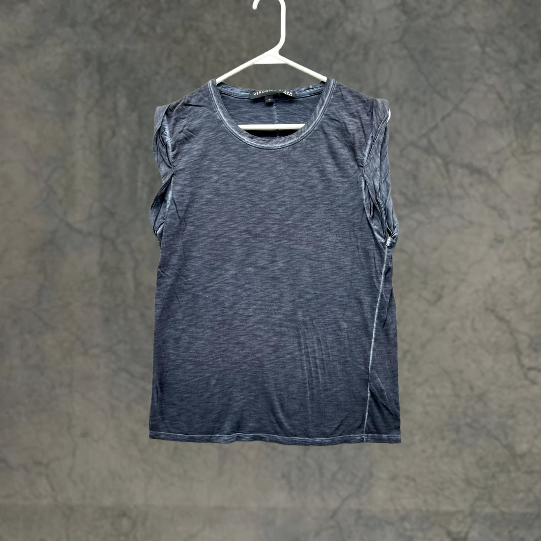 Veronica Beard Jeans Tank Top Women Medium Gray Pima Cotton Crewneck Sleeveless, Women's