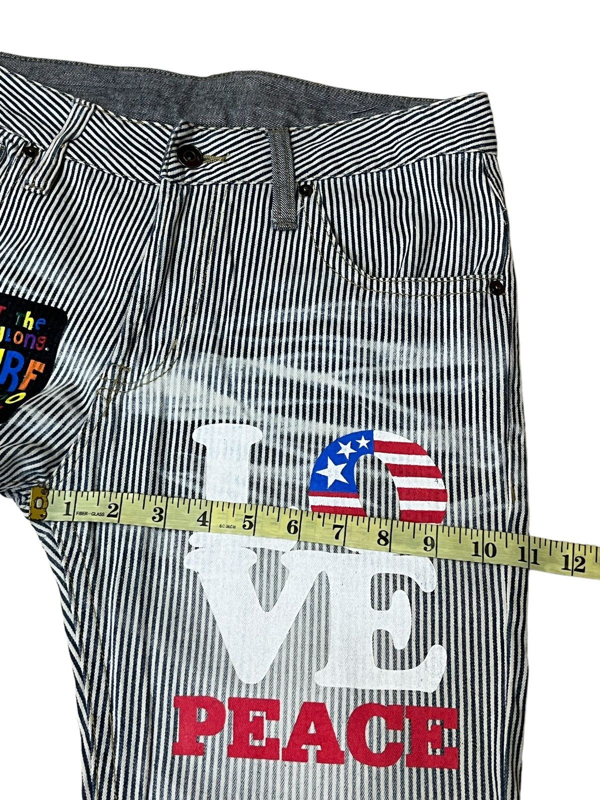 Japanese Brand SICK🔥JAPANESE CLONE DEVGRU ‘I LOVE SURF’ HICKORY JEANS Size US 32 / EU 48 - 14 Thumbnail
