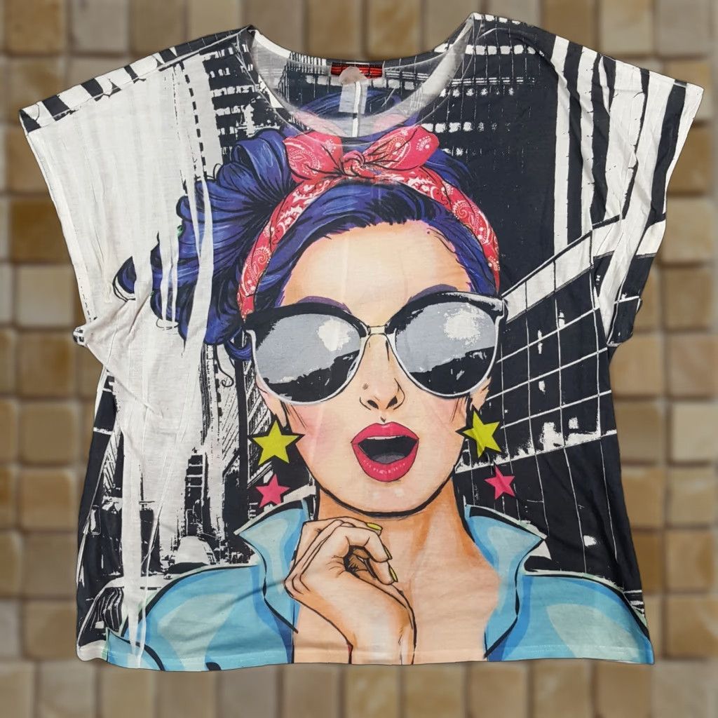 Rainbow VINTAGE Hollywood City Girl Women's Size L Sun Glasses Movie Star T Shirt Top Size L / US 10 / IT 46 - 1 Thumbnail