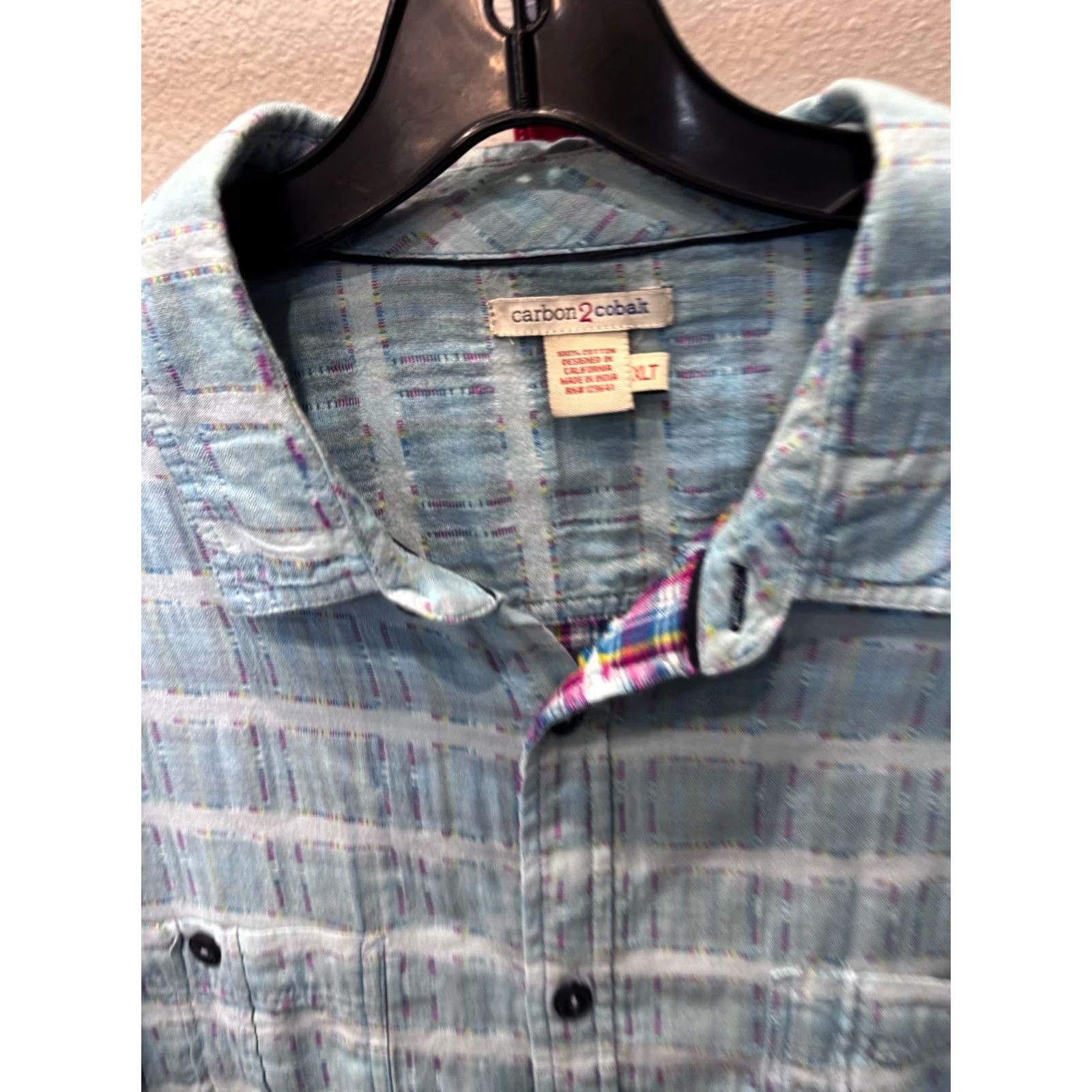 Carbon2Cobalt XLT Carbon 2 Cobalt Long Sleeve Shirt Plaid Multicolor Mens Shirt 18 x 36/37 Size US XL / EU 56 / 4 - 4 Thumbnail