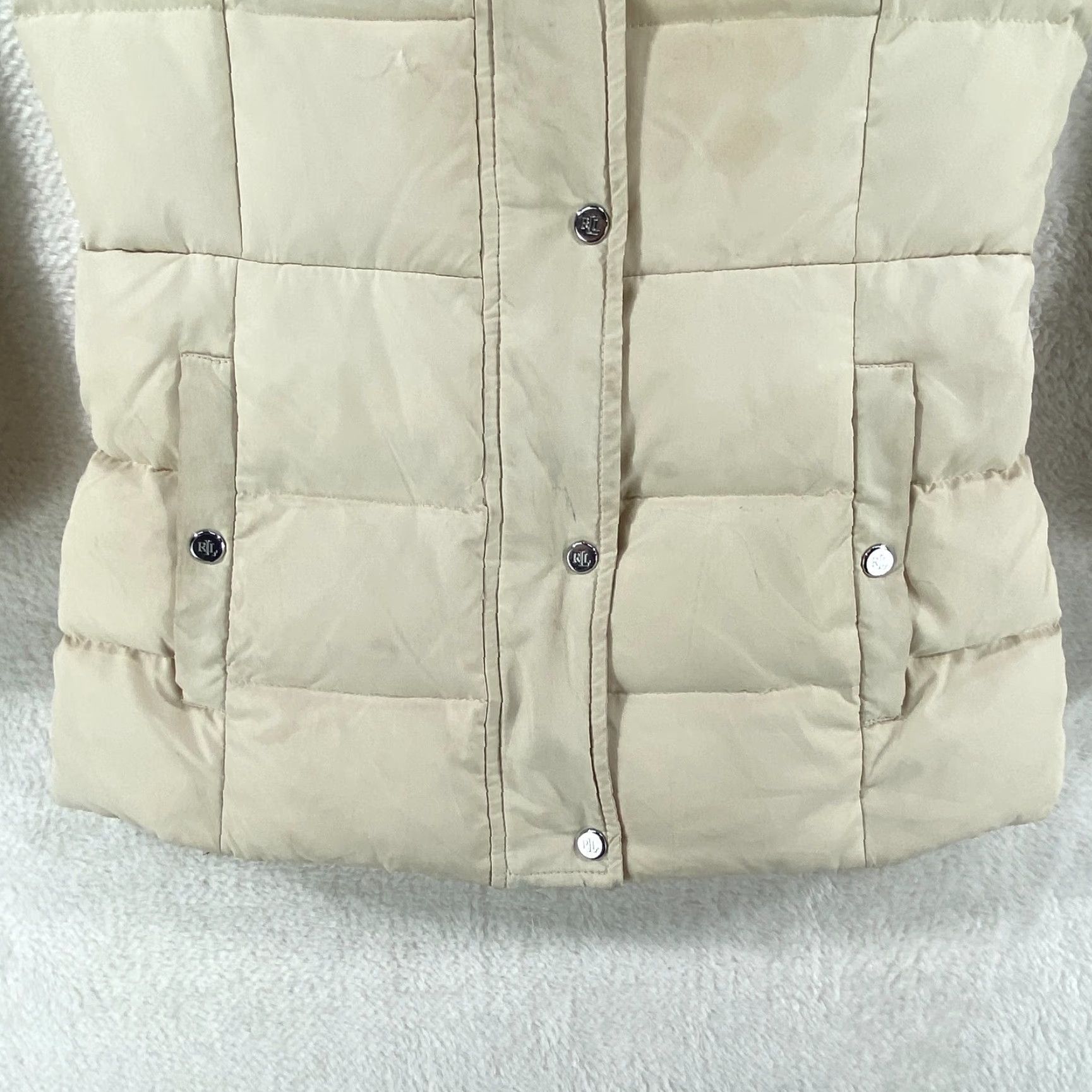 Ralph Lauren RALPH LAUREN Ivory Down Filled Coat Faux Fur Lined Hood Zip Coat Pockets XXS WMS Size XXS / US 00 / IT 34 - 4 Thumbnail