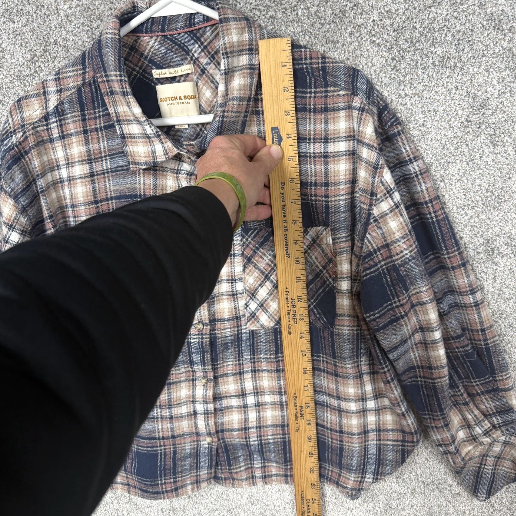 Scotch & Soda Scotch & Soda Womens XL Button-Up Shirt Plaid Flannel Blue Pink Tan Cream Long Sleeve Casual Vintage Grunge Size XL / US 12-14 / IT 48-50 - 2 Thumbnail