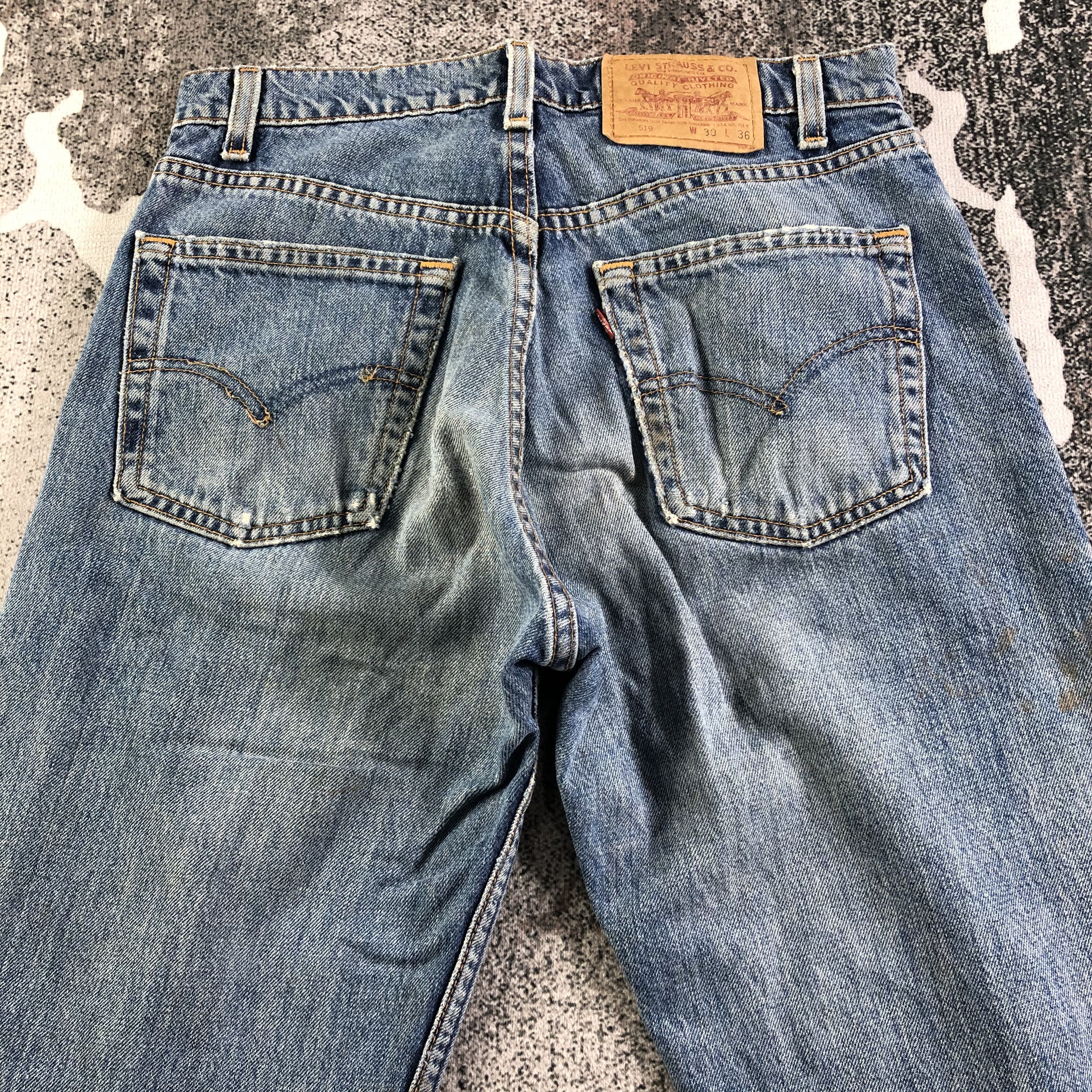 Levi's Vintage 90s Levis 519 Jeans Dirty Wash Denim KJ2451 Size US 29 - 4 Thumbnail