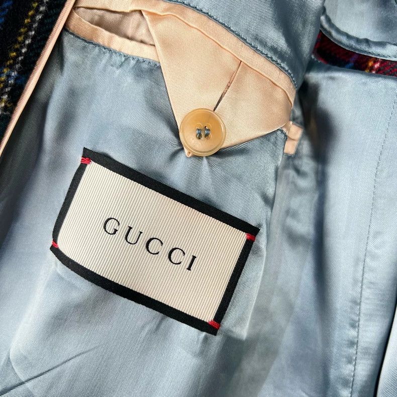Gucci Gucci Heavy industry wool plaid embroidered floral coat 250 Size XL / US 12-14 / IT 48-50 - 7 Thumbnail