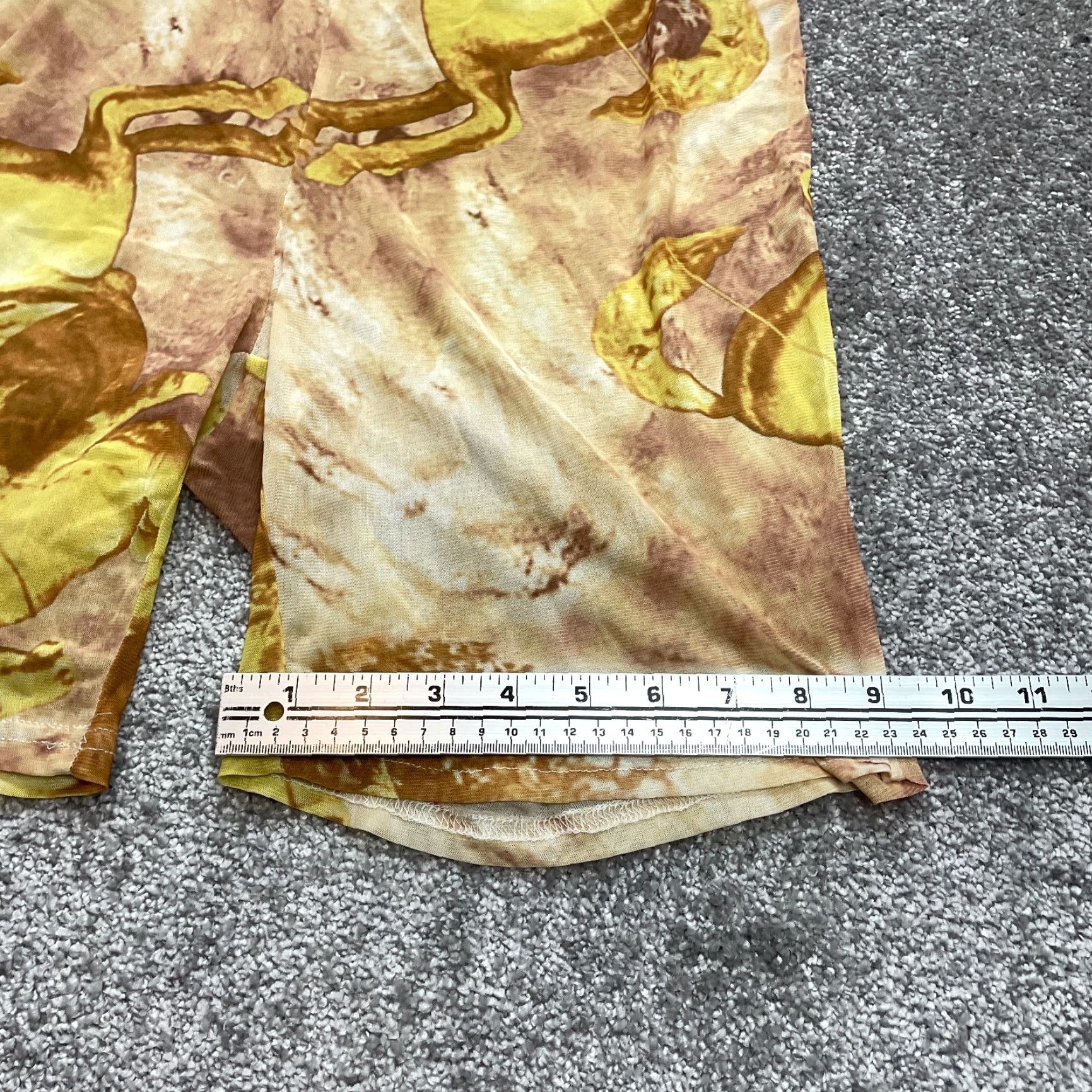 Vintage Unbranded Sweat Shorts Womens 2XL Brown Gold Stretch Casual Polyester Elastic Size 28" / US 6 / IT 42 - 2 Thumbnail