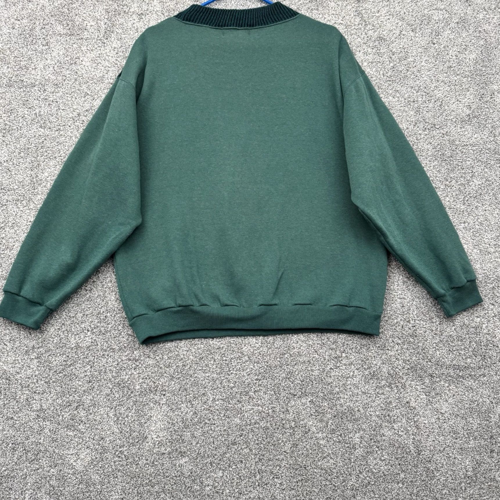 Vintage VINTAGE Expressions Sweatshirt Womens L 90s Grandpacore Argyle Ribbed Layering Winter Green Cotton Polyester Crew Neck Pullover Size L / US 10 / IT 46 - 5 Thumbnail