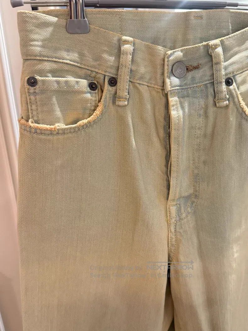 Acne Studios Acne Studios Vintage Faded Wide Leg Denim Pants, Beige Size 42" / US 20 - 2 Thumbnail
