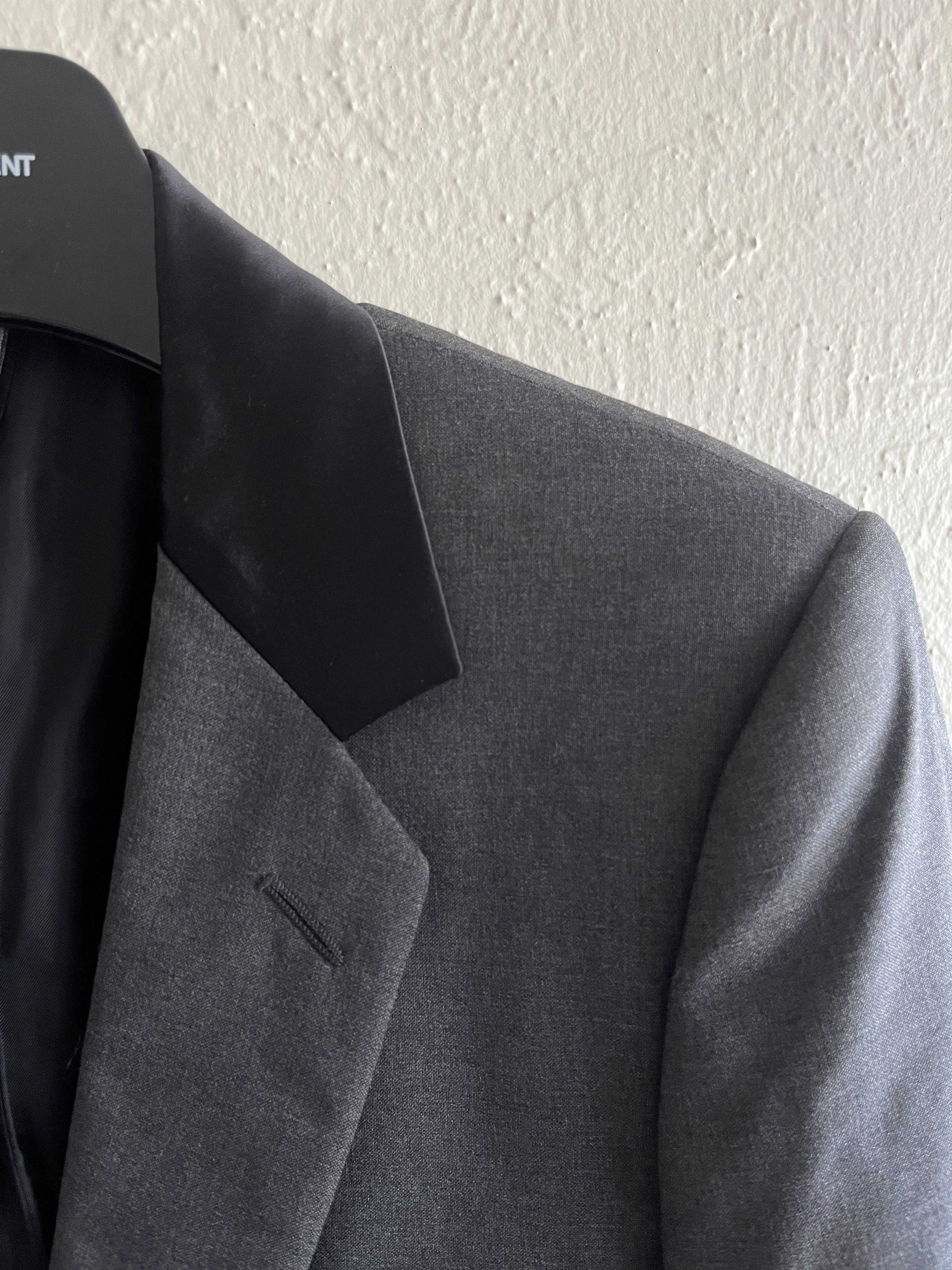 Dior × Hedi Slimane Dior Homme Navigate Blazer Jacket Grey Satin FW07 Slimane Size 48R - 4 Thumbnail