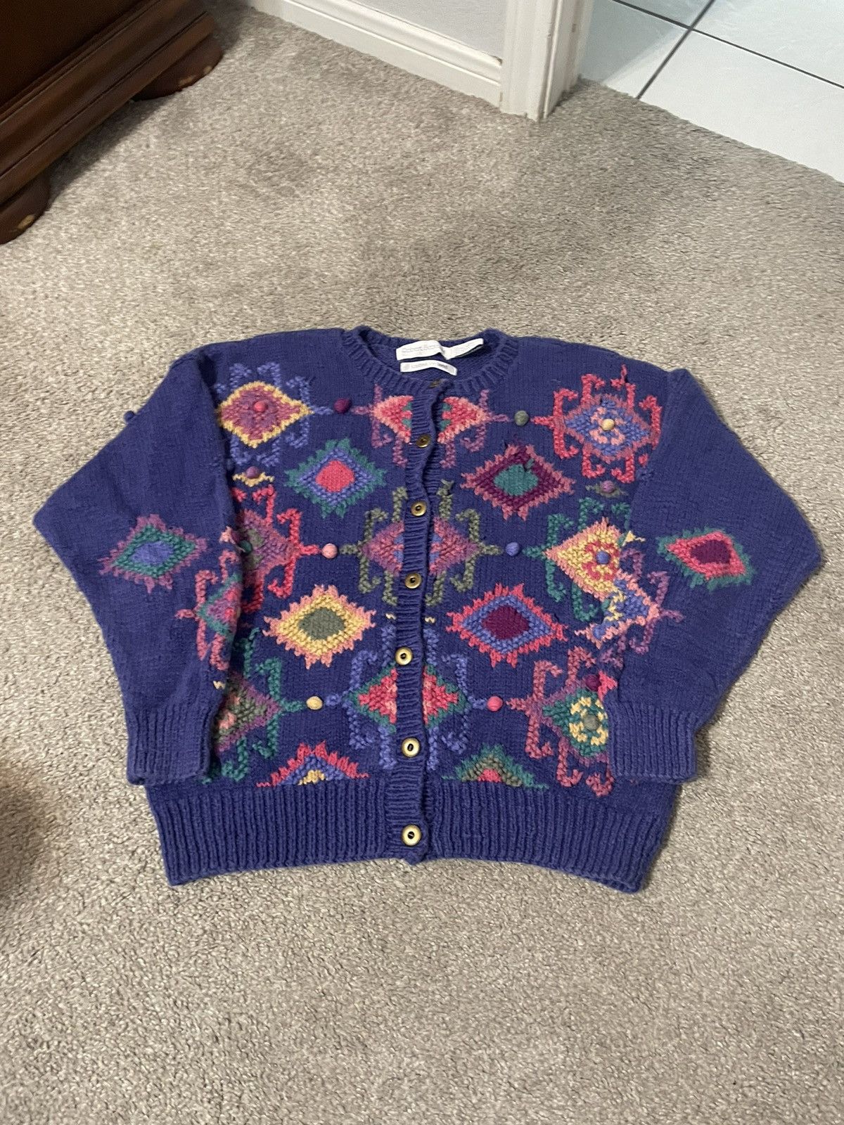 Other × Vintage Vintage 90s Robert Scott Floral Sweater Cardigan Size Medium Size M / US 6-8 / IT 42-44 - 1 Thumbnail
