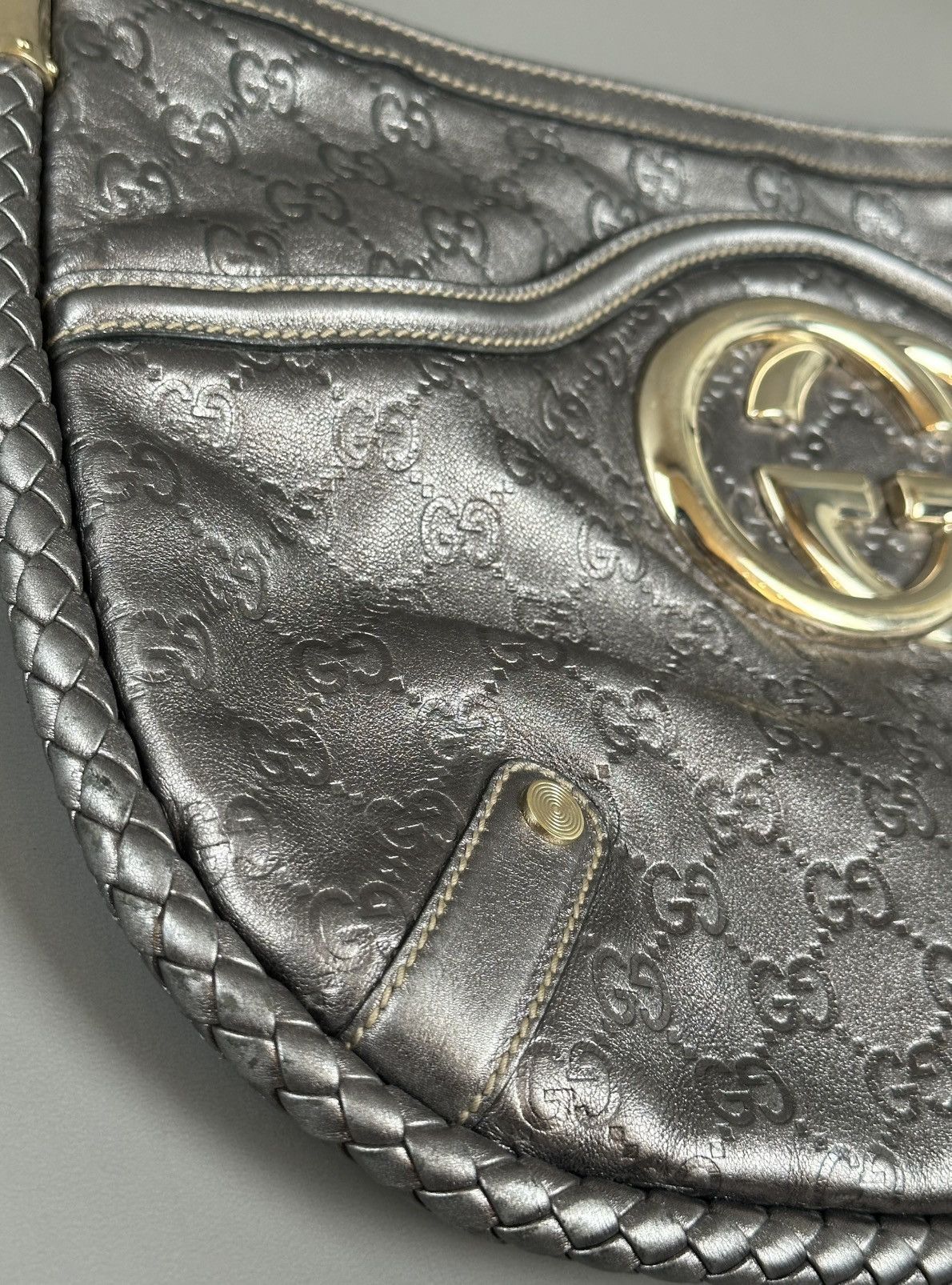 Gucci Gucci - Britt Metallic Silver - Guccissima Shoulder Bag Size ONE SIZE - 5 Thumbnail