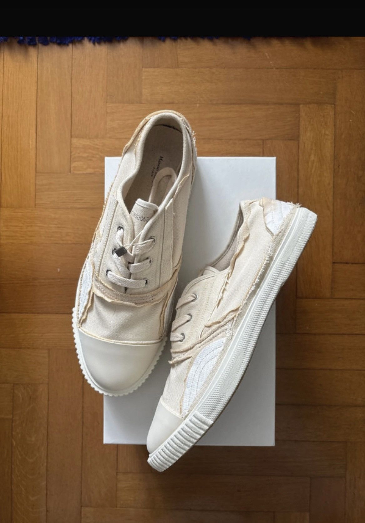Margiela Disstressed "Inside Out" Canvas Sneaker-Espadrilles