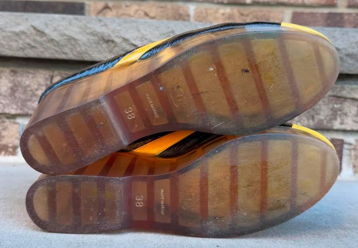 Chanel Women's Chanel Black / Yellow Patent Leather Wedge (Size 38) Size US 7.5 / IT 37.5 - 8 Thumbnail