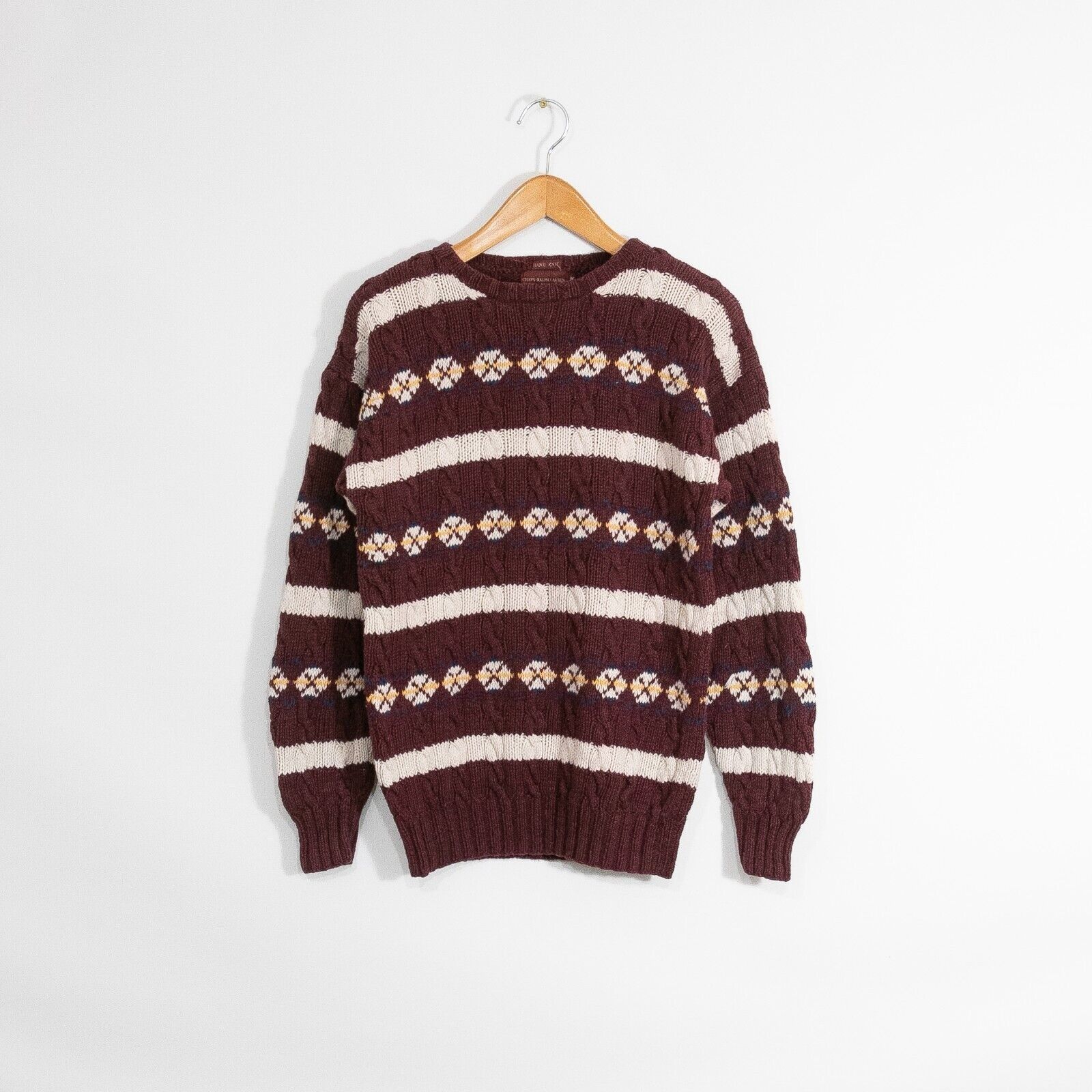 Chaps Ralph Lauren × Vintage Vintage Chaps Ralph Lauren Cotton Knit Sweater M Cable Knit Size US M / EU 48-50 / 2 - 1 Thumbnail