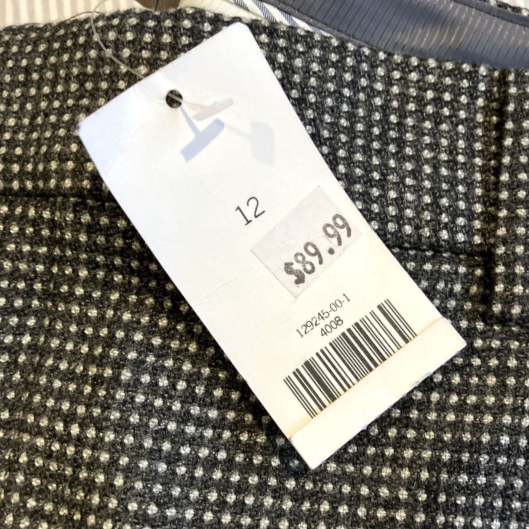 Banana Republic Banana Republic Pants Dress Wool Blend Houndstooth Grey Sky Size 12 36" X 32" Womens Straight Front NWT NWT Size 34" / US 12 / IT 48 - 2 Thumbnail