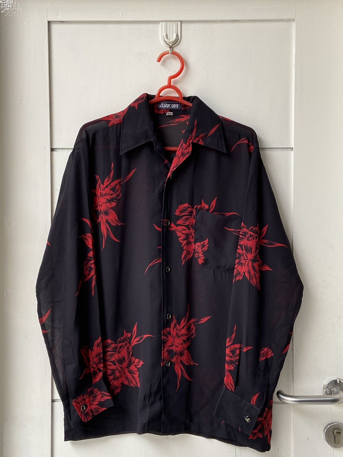 Designer × Japanese Brand ASTEC LIVE Black Flower Motive Shirt Size US S / EU 44-46 / 1 - 1 Thumbnail