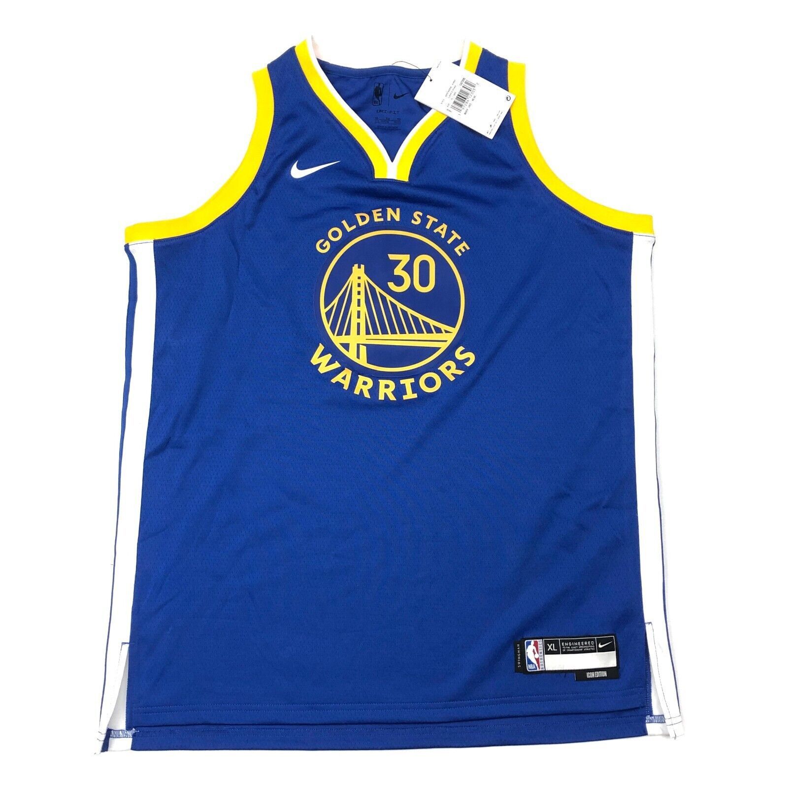 NBA × Nike New Golden State Warriors Curry 30 Icon Jersey Size XL Nike Size US XL / EU 56 / 4 - 1 Thumbnail