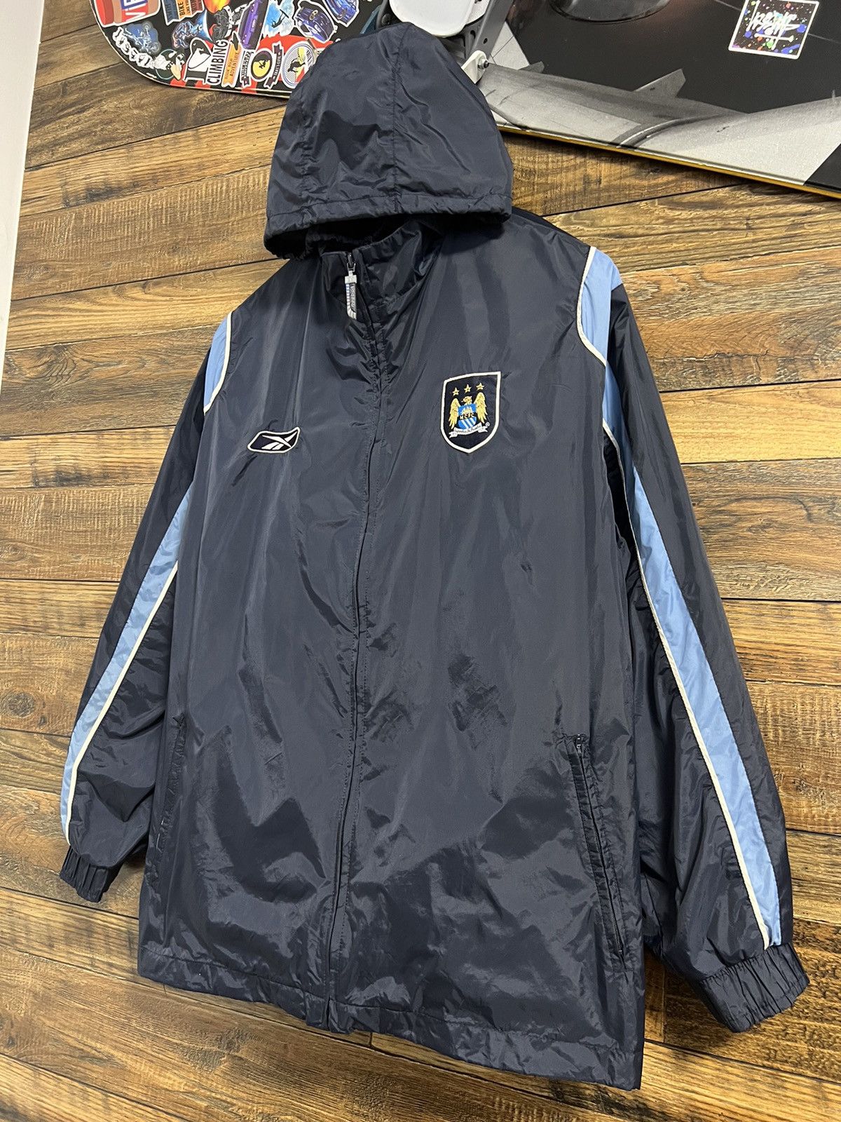 Reebok MANCHESTER CITY REEBOK Vintage Soccer Football Light Jacket Size US XL / EU 56 / 4 - 3 Thumbnail