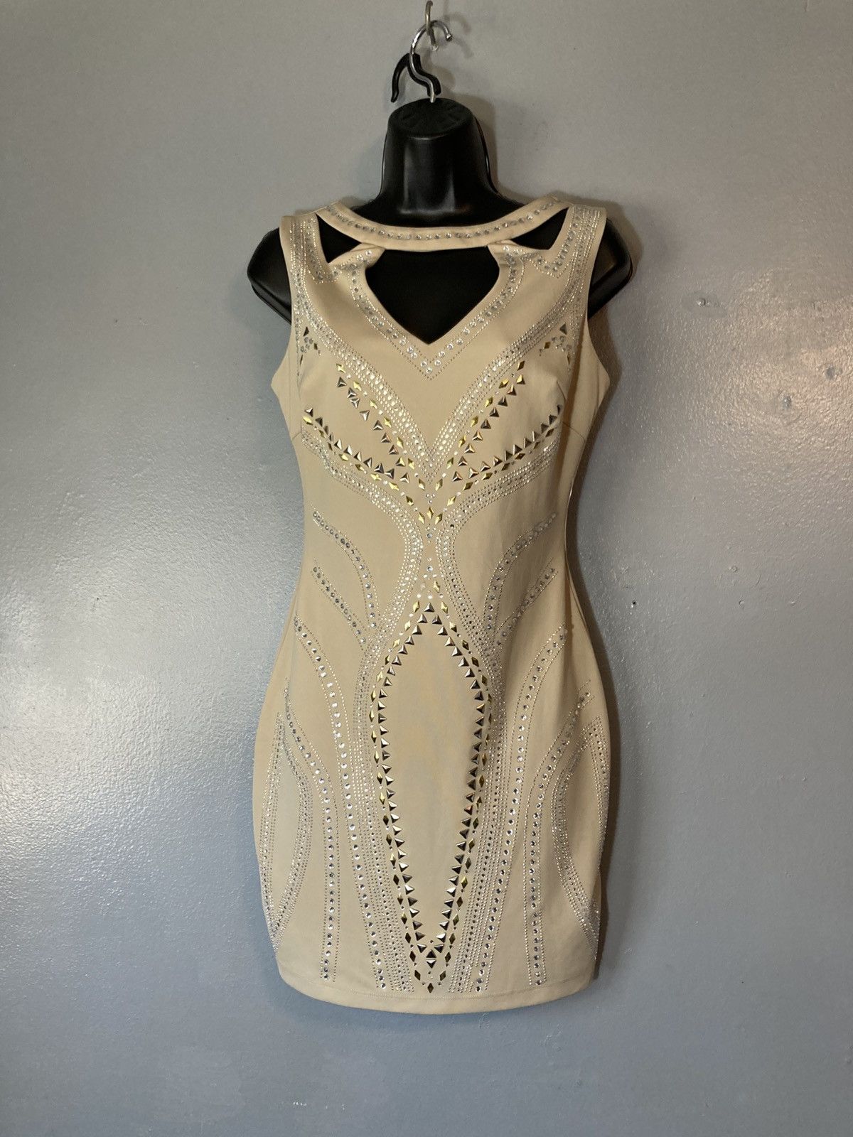 Other Alexia Admor tan rhinestone cut out mini dress Size S / US 4 / IT 40 - 1 Thumbnail