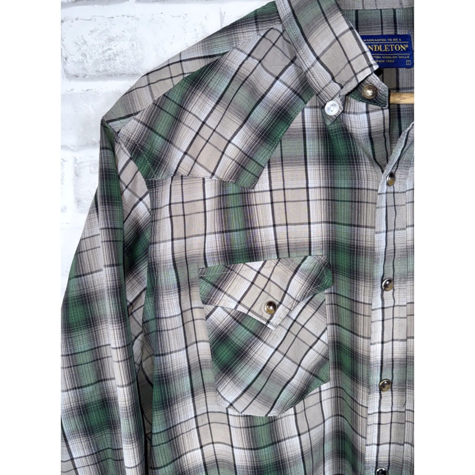 Pendleton Pendleton Frontier snap button plaid shirt Mens L Cotton Blend Multicolor Long Sleeve Button-Up Size US L / EU 52-54 / 3 - 6 Thumbnail
