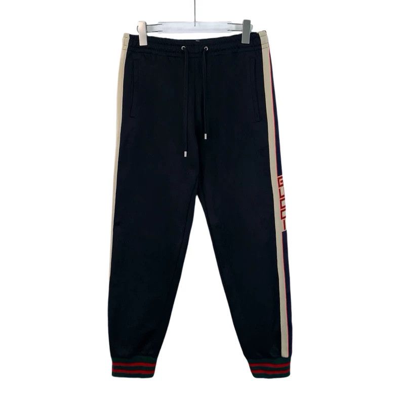 Gucci Black Logo Stripe Casual Sweatpants - dmc