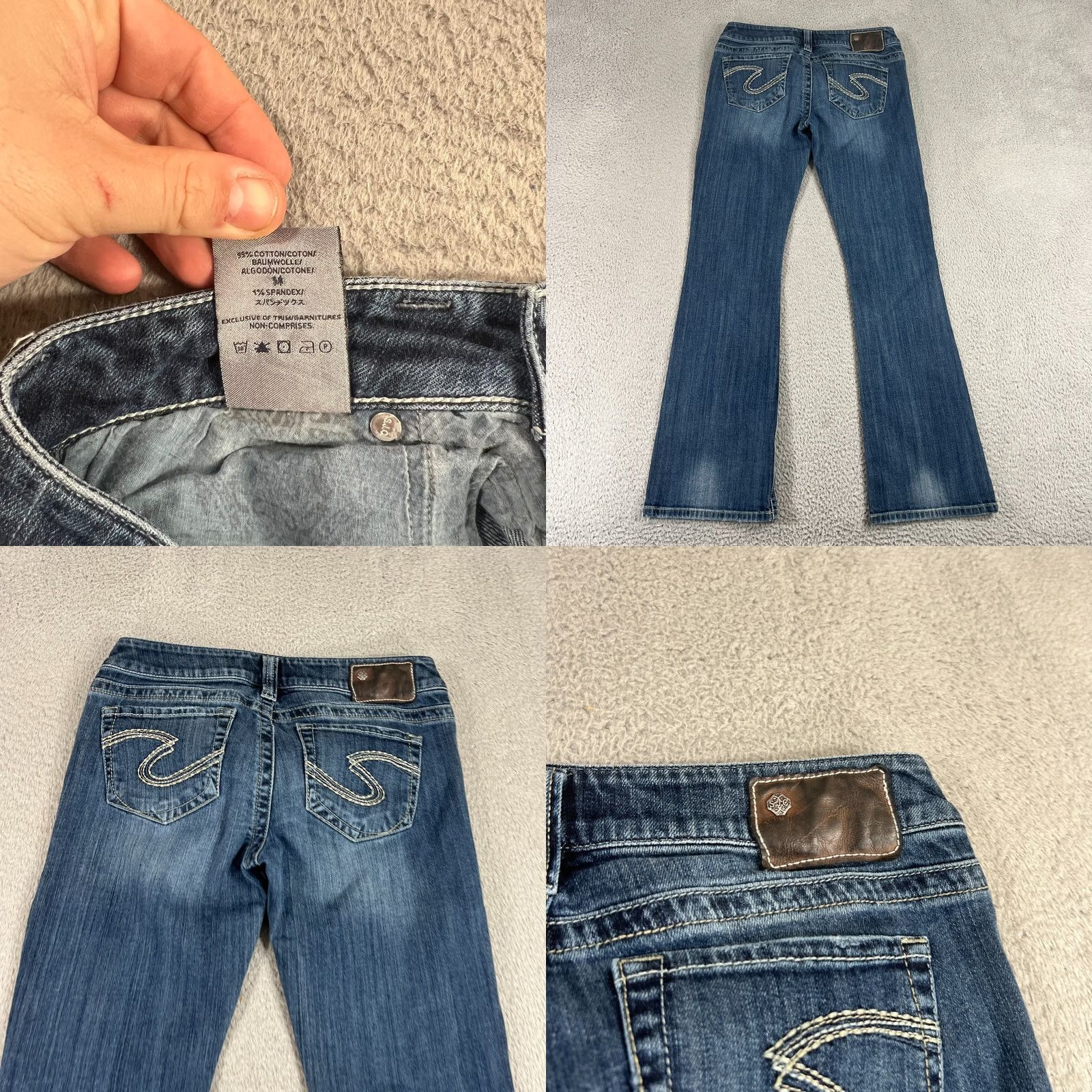 Silver Jeans Co. Silver Tuesday Bootcut Jeans Womens 28 Low Rise Dark Wash Denim Stretch Y2K Size 28" / US 6 / IT 42 - 8 Thumbnail