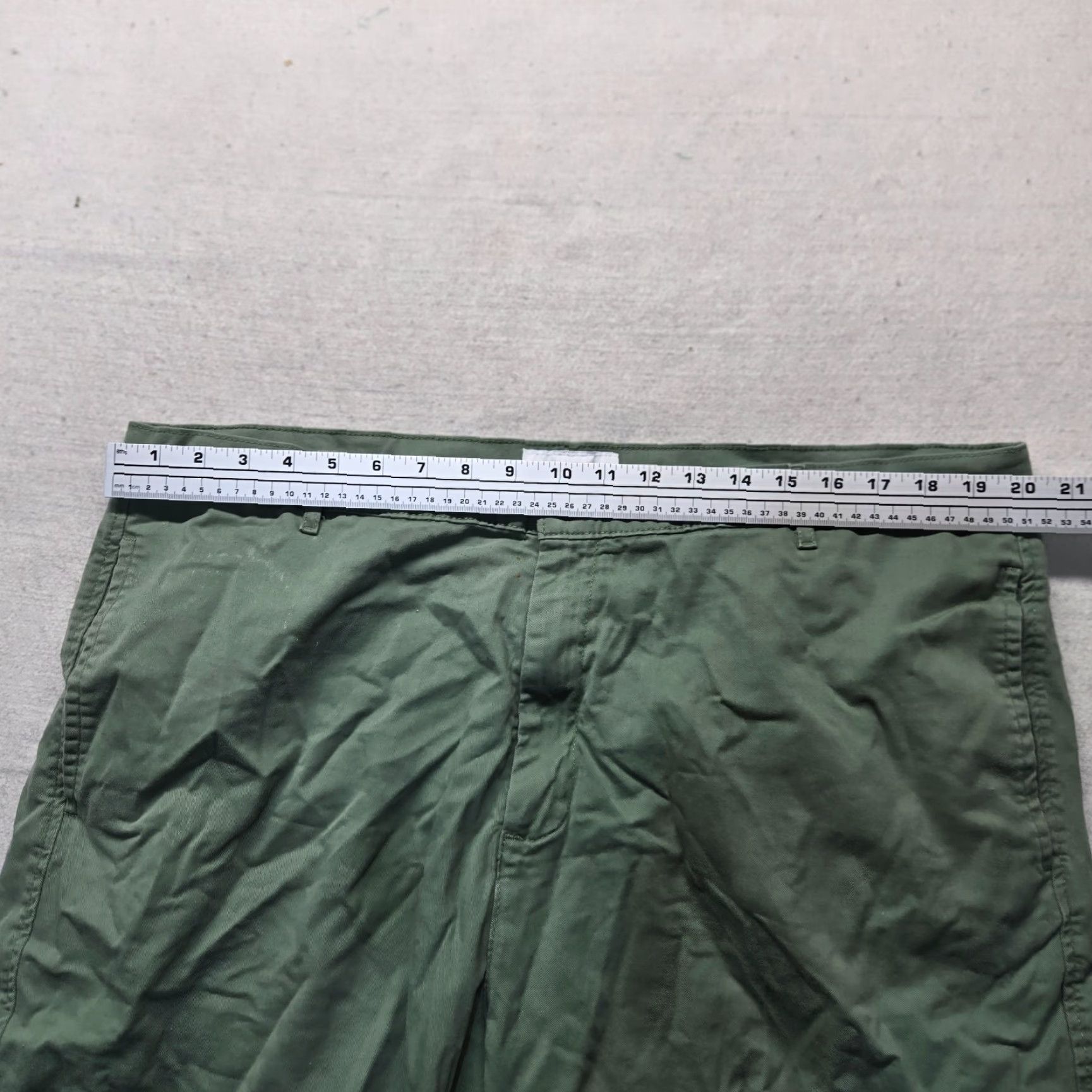 Vintage Saddlebred Mens Chino Shorts Flat Front Green 42 Casual Pockets Zipper Fly Cotton Size US 42 / EU 58 - 3 Thumbnail