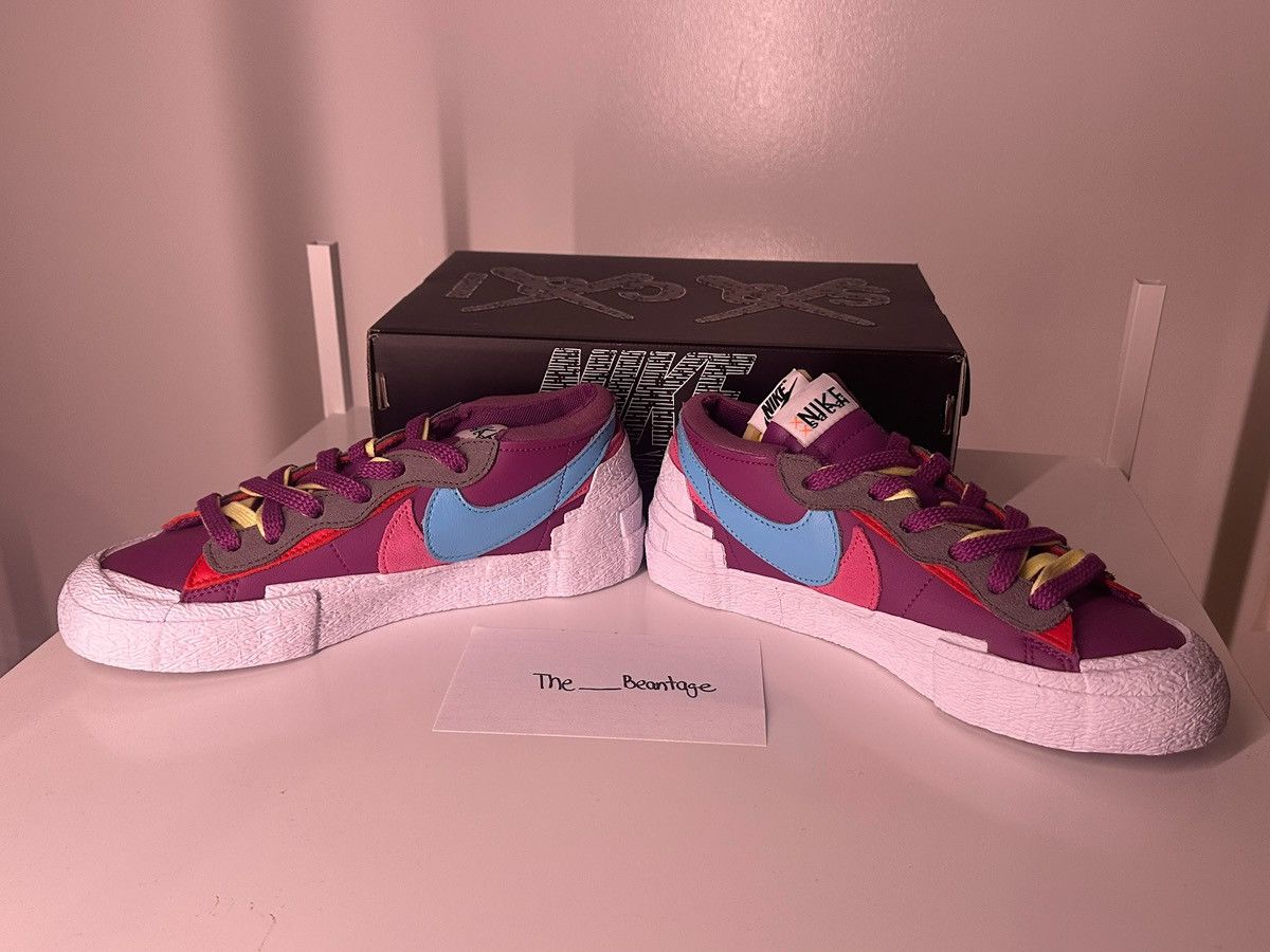 Kaws × Nike × Sacai Nike Blazer Low Sacai KAWS Shoes Purple Dusk-Aqua-Pink Size US 6.5 / IT 36.5 - 6 Thumbnail