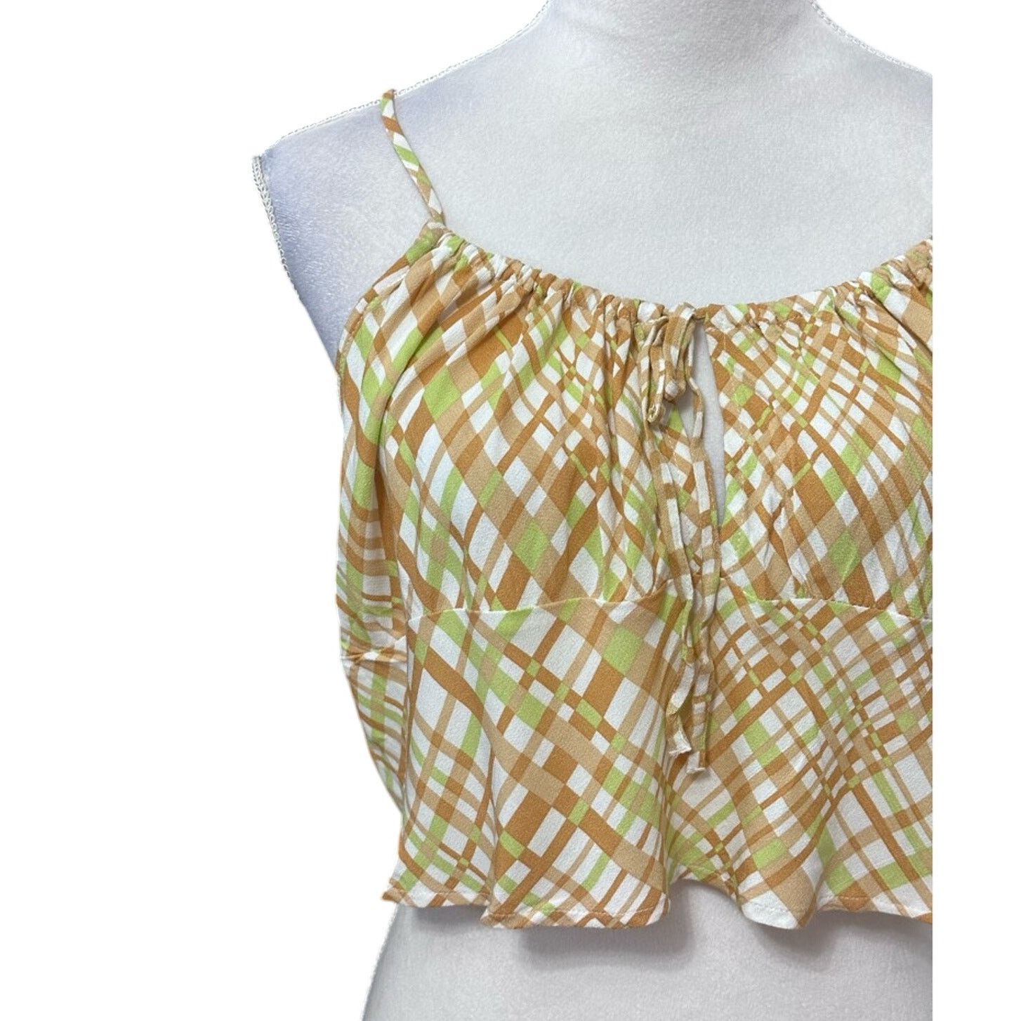 Other BP Crop Top Spaghetti Strap Plaid Pattern Multicolor 1X NWOT Size XL / US 12-14 / IT 48-50 - 2 Thumbnail
