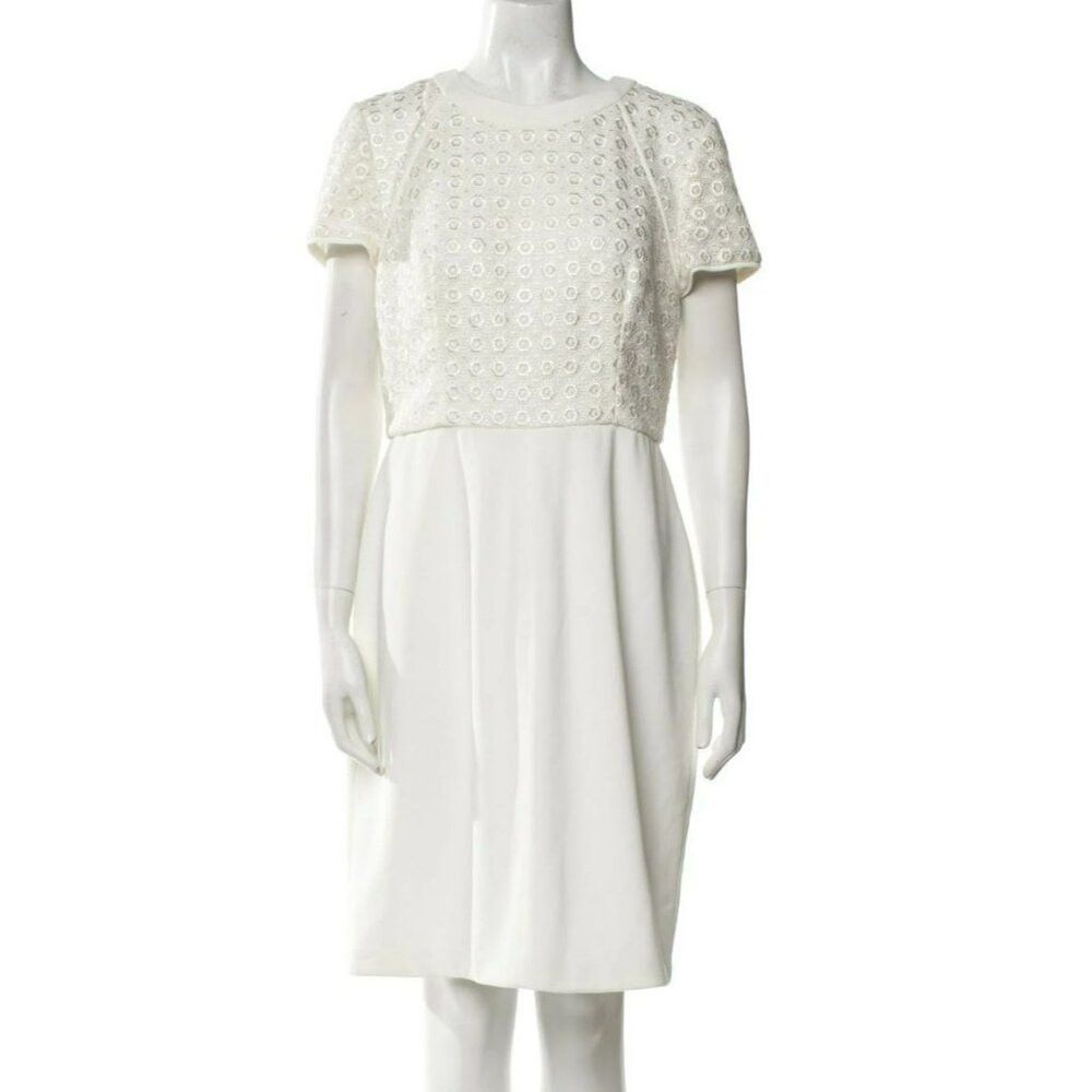 Other Mikael Aghal White A-Line Dress – Size 10 – Preloved Size L / US 10 / IT 46 - 2 Thumbnail