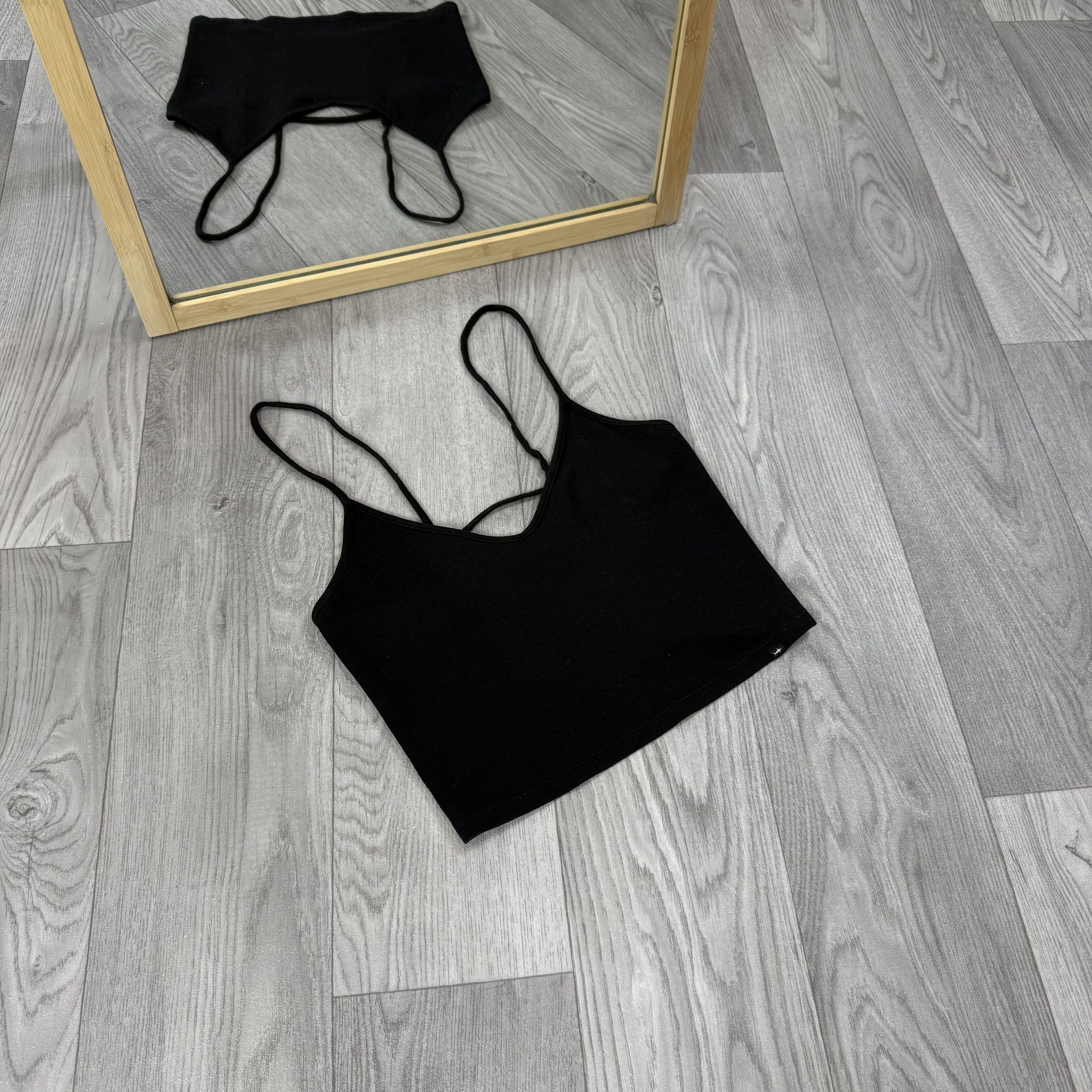 Vintage Vintage Crop Top Mesh Back 90s Black Tank Crop Top Shirt Size S / US 4 / IT 40 - 3 Thumbnail