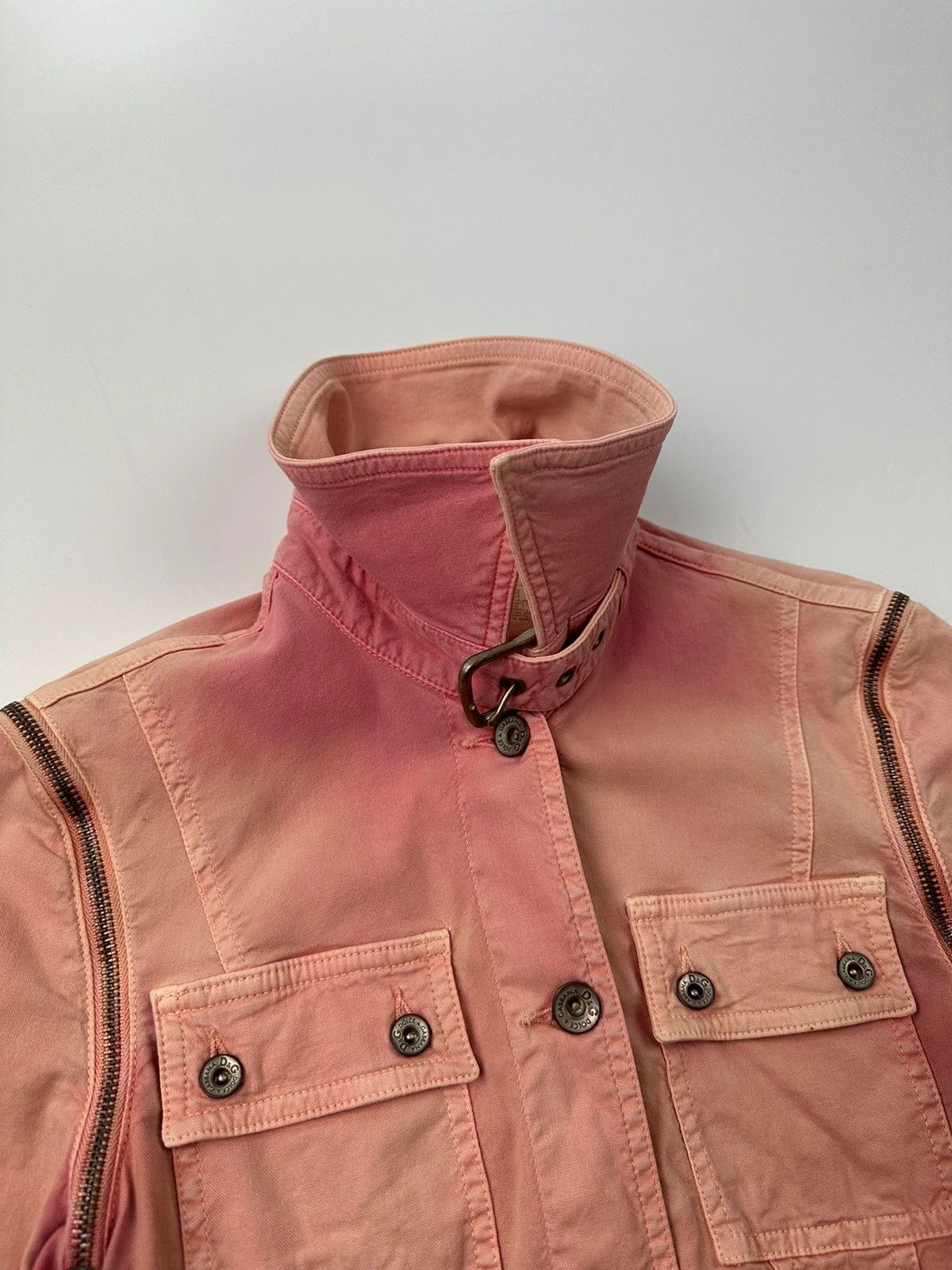 Dolce & Gabbana Dolce Gabbana SS2004 Detachable Pink Faded Zip Denim Jacket Size S / US 4 / IT 40 - 6 Thumbnail