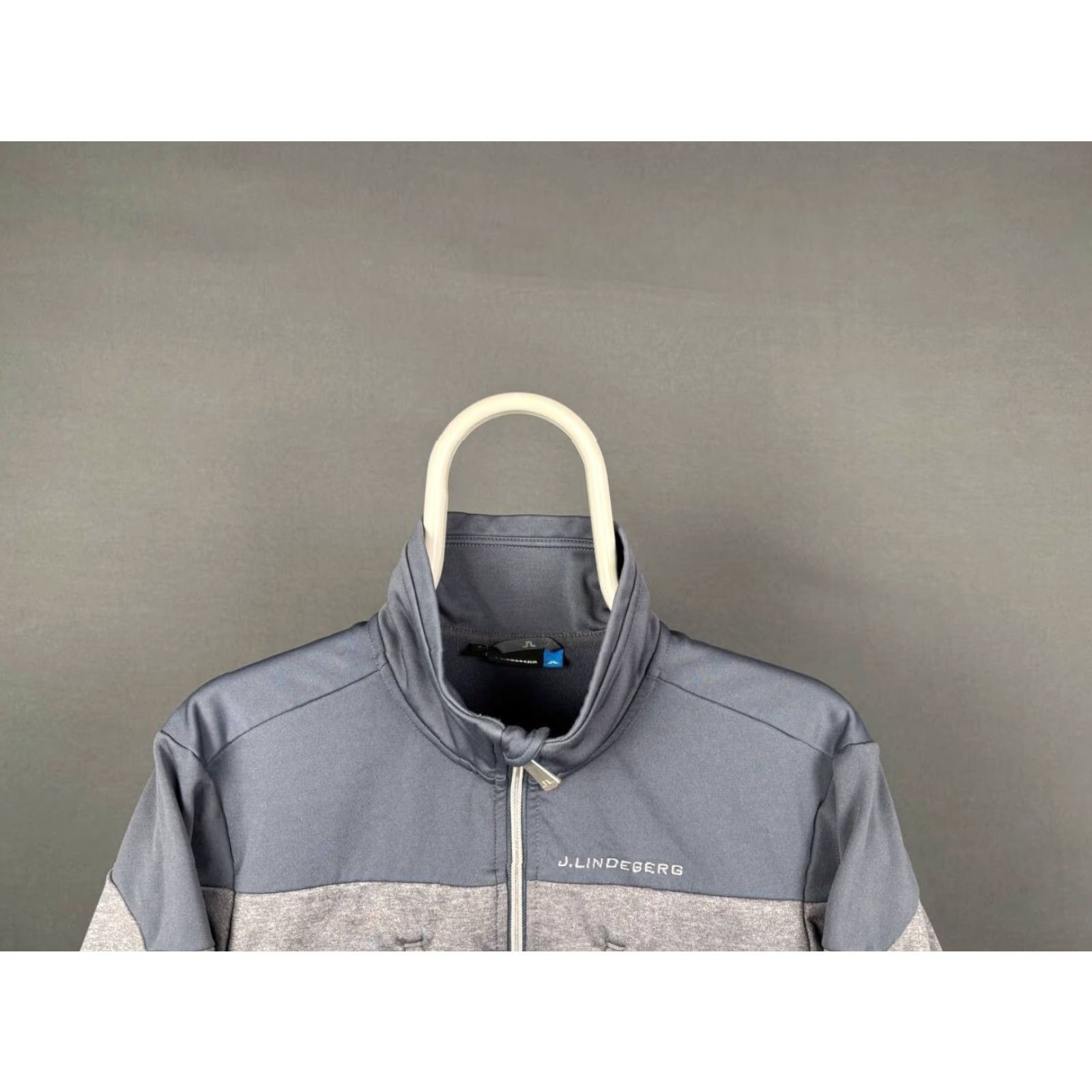 J.Lindeberg J.Lindeberg Mens Track Jacket Gray Polyester Long Sleeve Zip Regular L Size US L / EU 52-54 / 3 - 7 Thumbnail