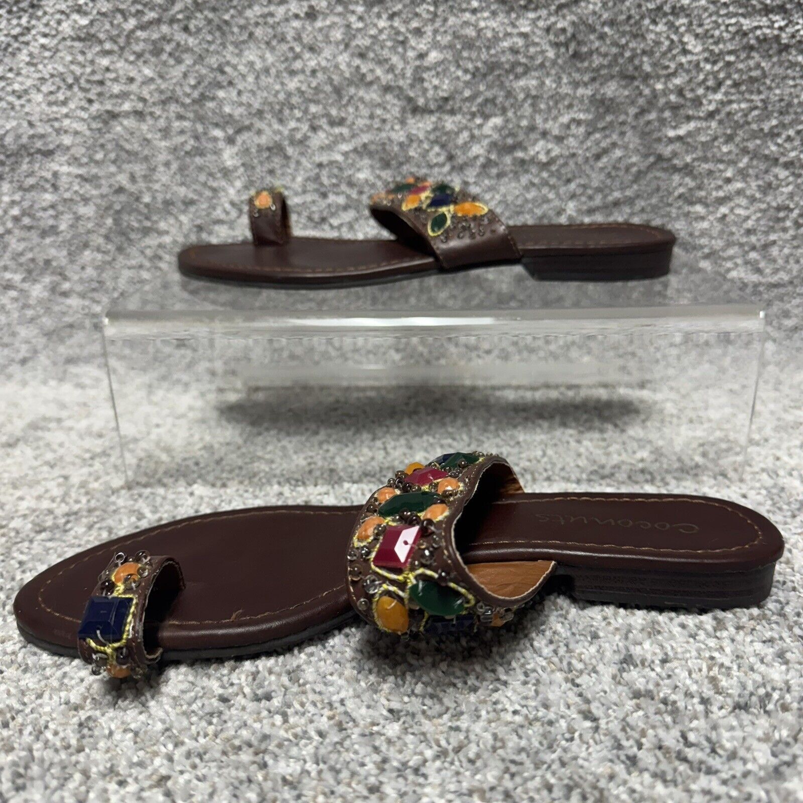 Other Coconuts Y2K Sandals Slides 8 Toe Ring Embellished Jeweled Size US 8 / IT 38 - 5 Thumbnail