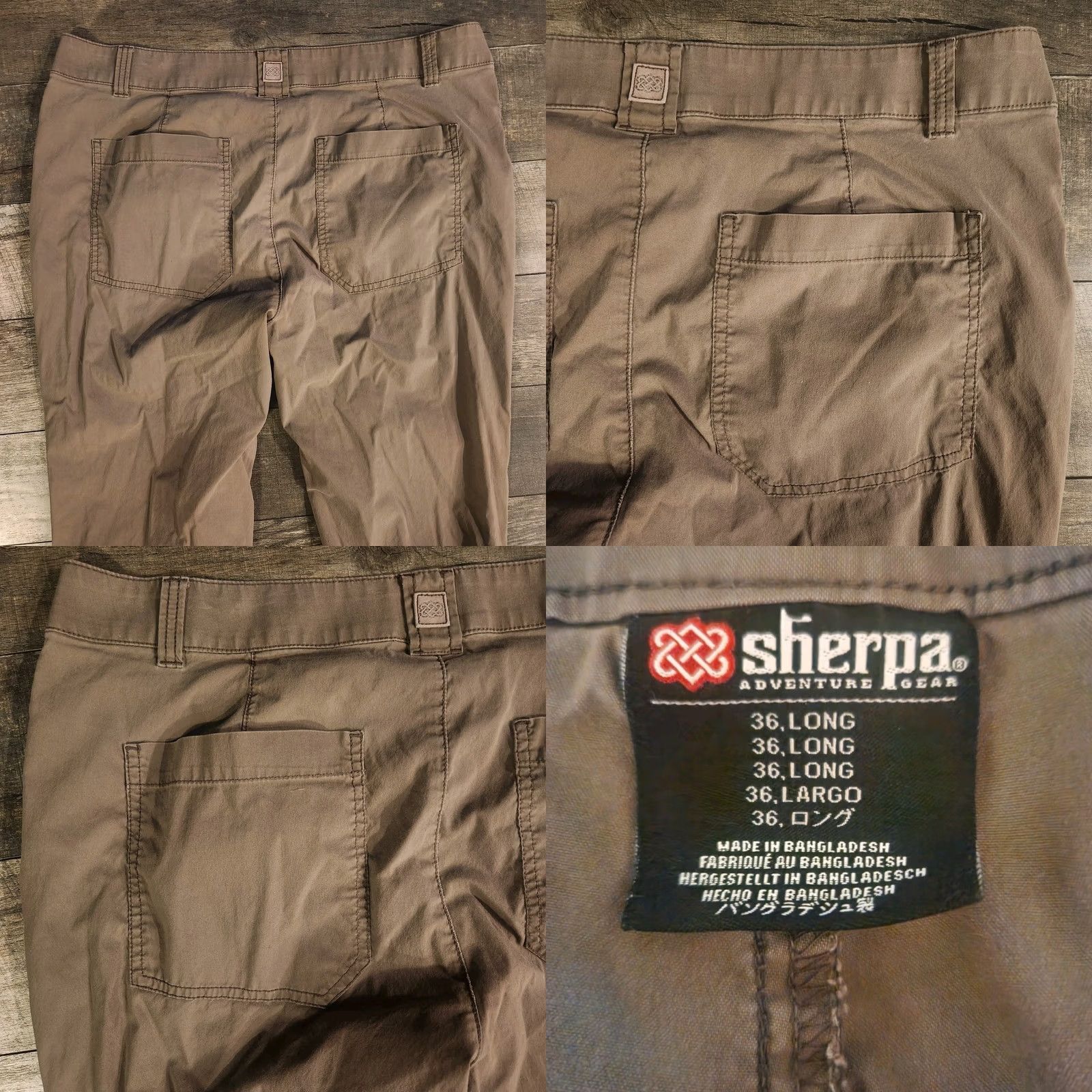 Vintage Sherpa Adventure Gear Pants Mens 36 Beige Performance Stretch Outdoor Hiking Size US 36 / EU 52 - 8 Thumbnail