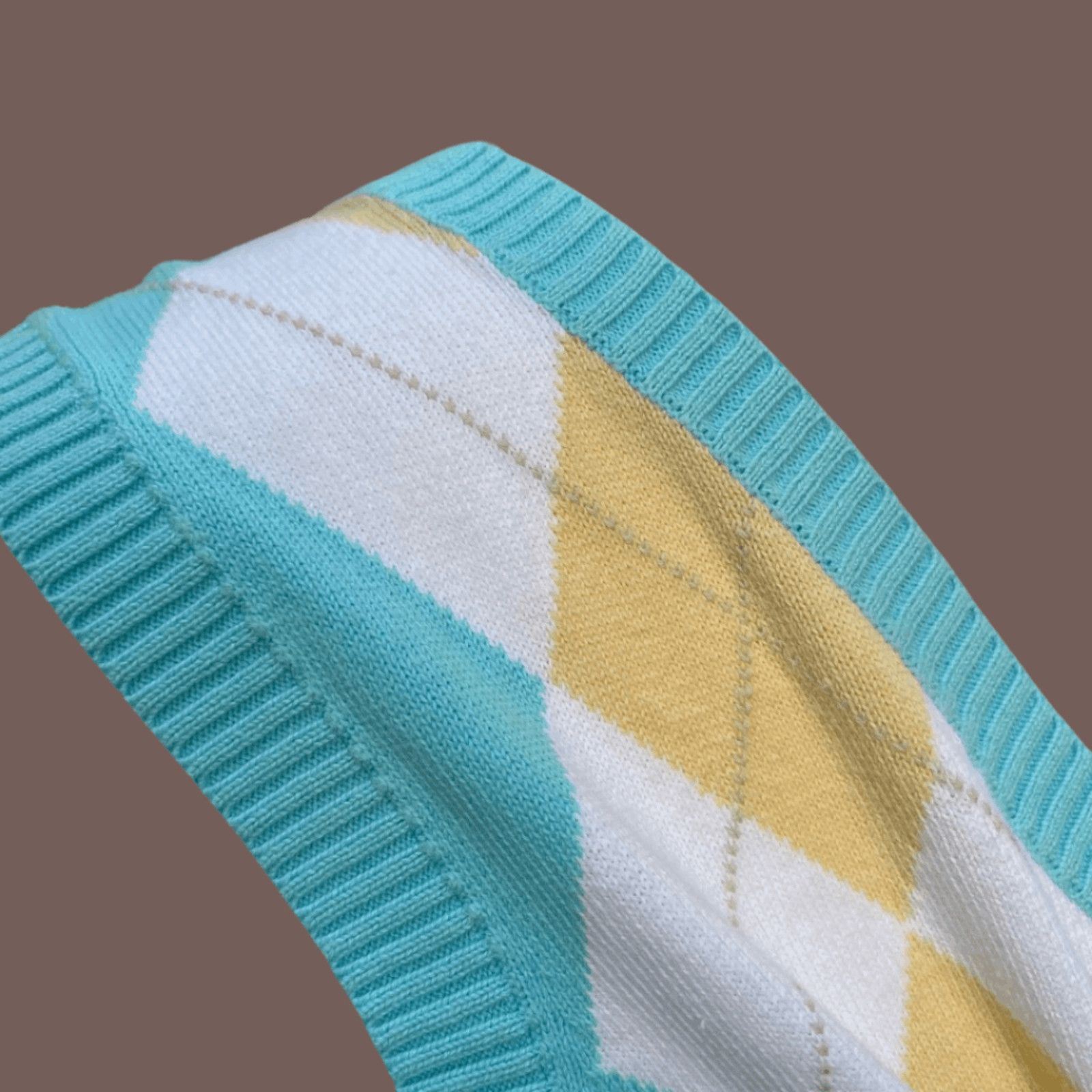 Izod VTG Knit Vest | IZOD Argyle Blue Yellow | Y2K Preppy Core Size US S / EU 44-46 / 1 - 4 Thumbnail
