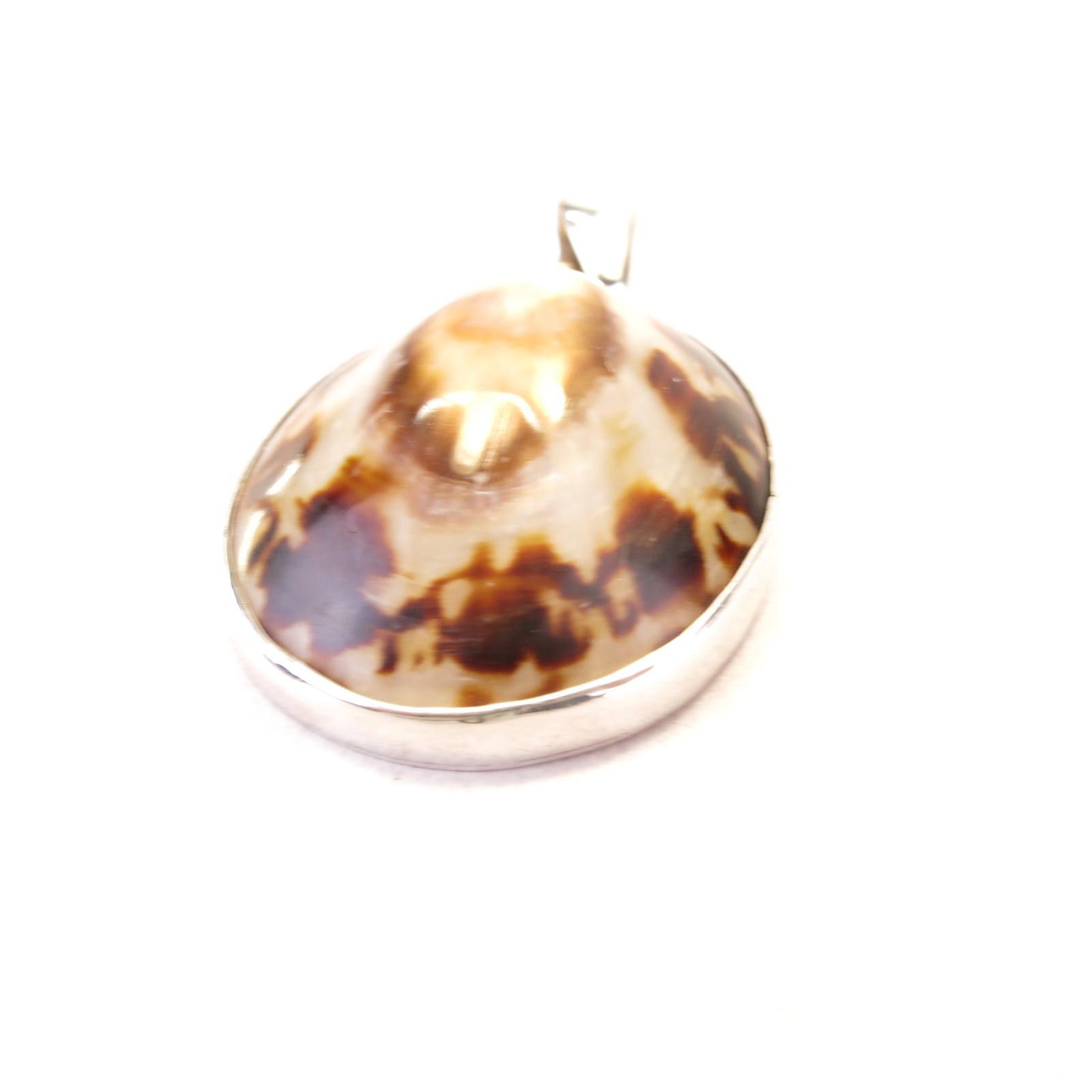 Other Vintage P4236 Sterling Silver Limpet Shell Pendant 2.5" Size ONE SIZE - 2 Thumbnail