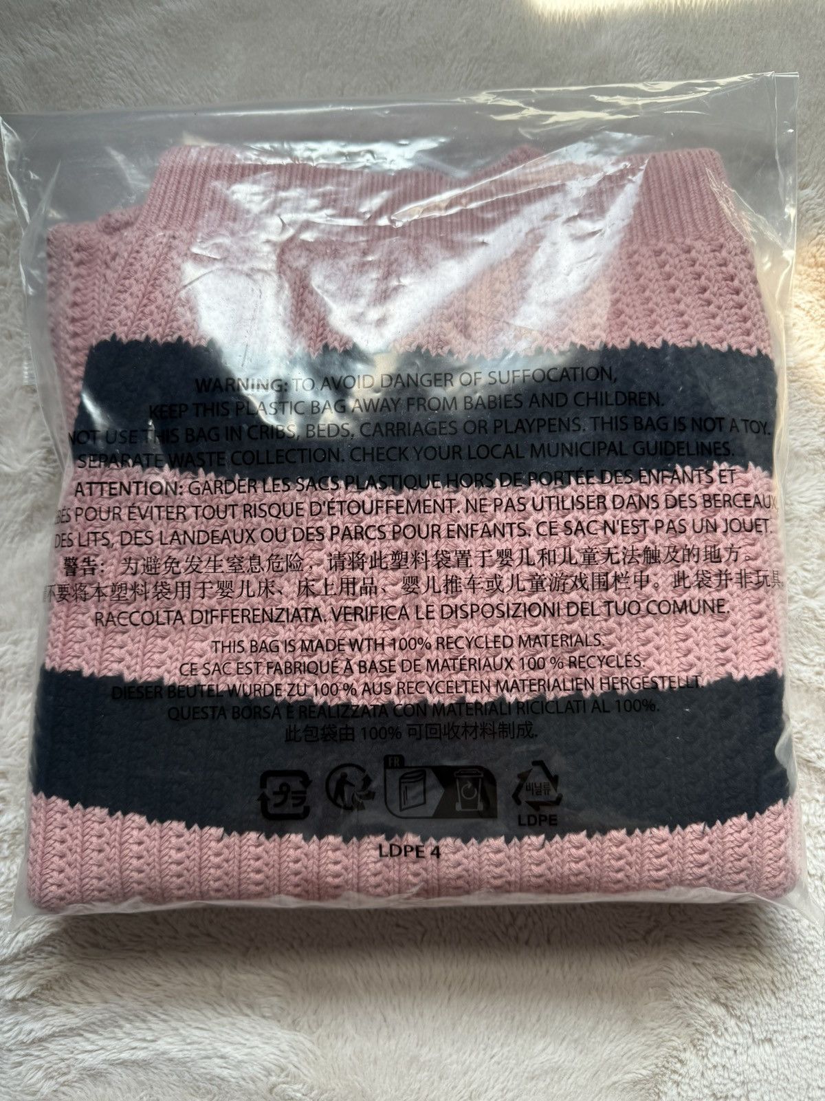 Supreme Supreme Pink Loose Gauge Stripe Small Box Sweater Size US L / EU 52-54 / 3 - 5 Thumbnail