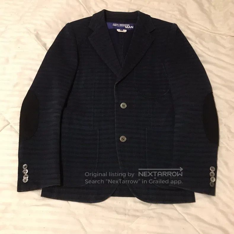 Comme des Garcons Comme Des Garcons Striped, Elbow Patch, Wool Blazer Jacket Size XS / US 0-2 / IT 36-38 - 1 Thumbnail