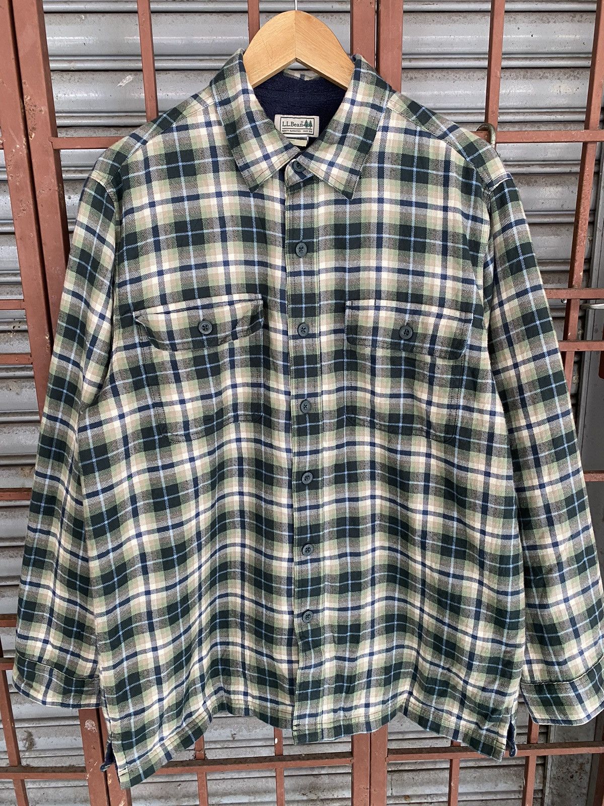 Japanese Brand Vintage L.L Bean Flannel Button Jacket Size US L / EU 52-54 / 3 - 3 Thumbnail