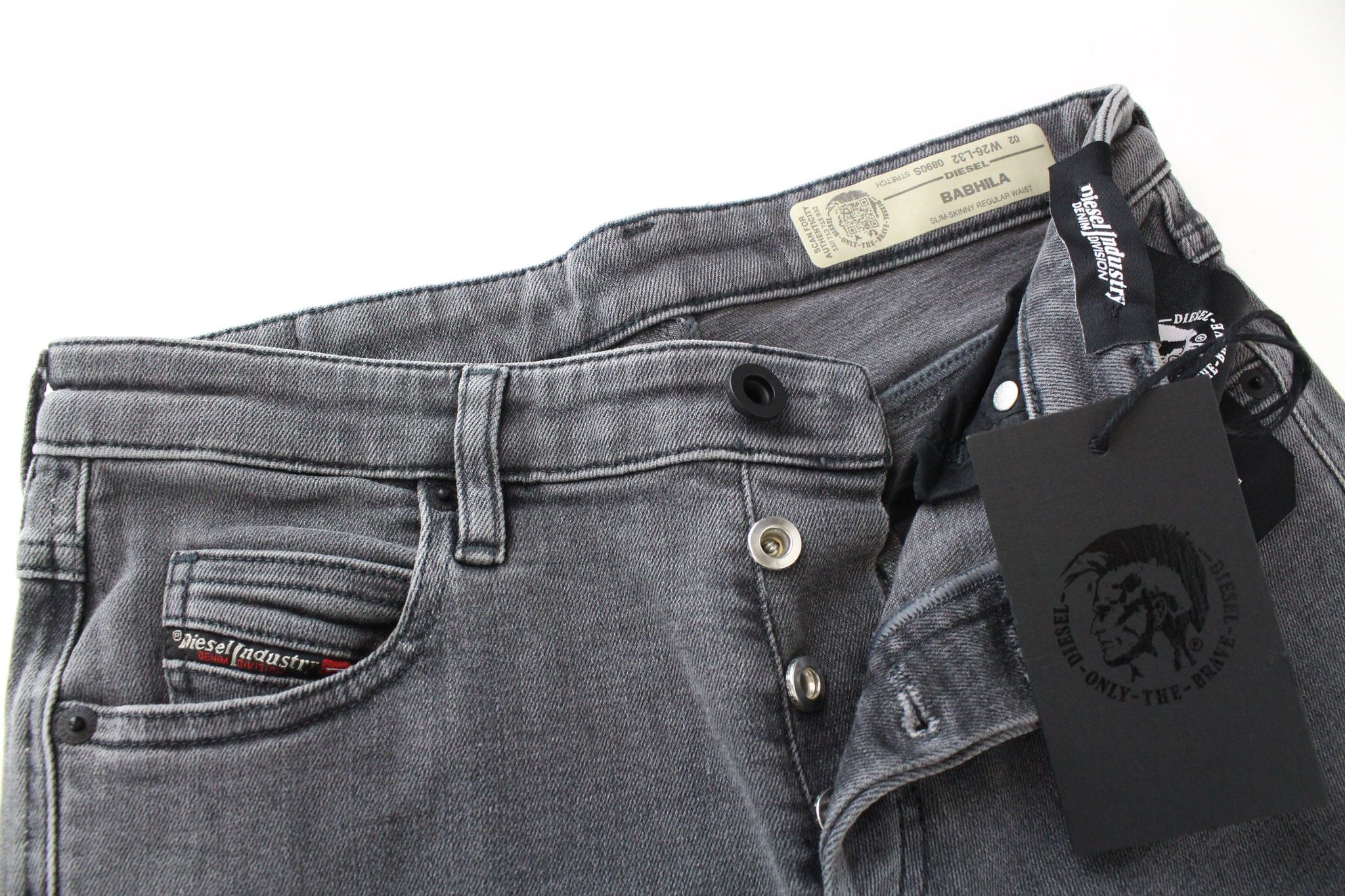 Diesel BABHILA 0890S W26/L32 Grey Stretch Jeans 70528 Size 26" / US 2 / IT 38 - 5 Thumbnail