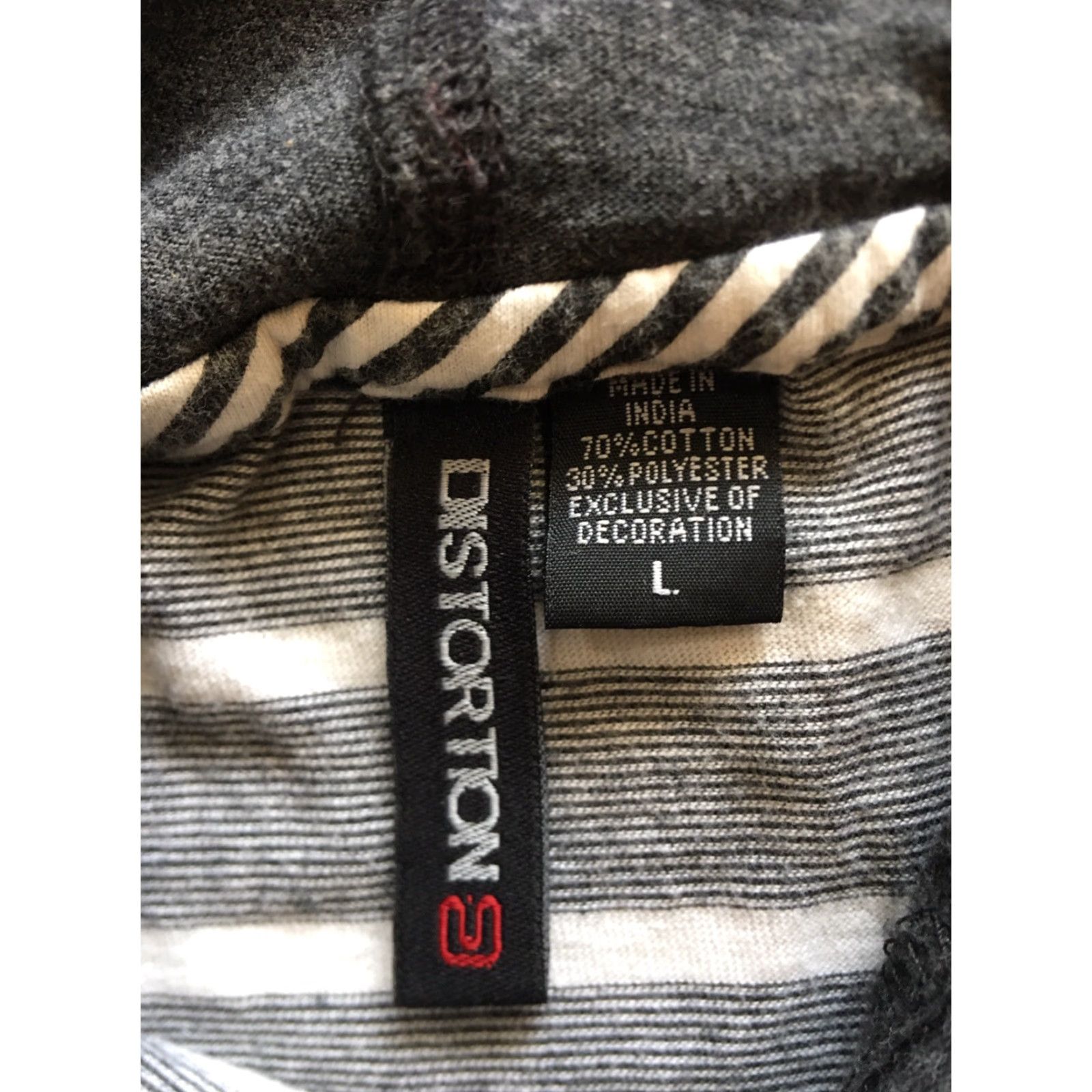 Vintage Distortion Hooded Shirt Mens L Gray Long Sleeve Knit Cotton Blend Pullover American Cross Training Size US L / EU 52-54 / 3 - 5 Thumbnail