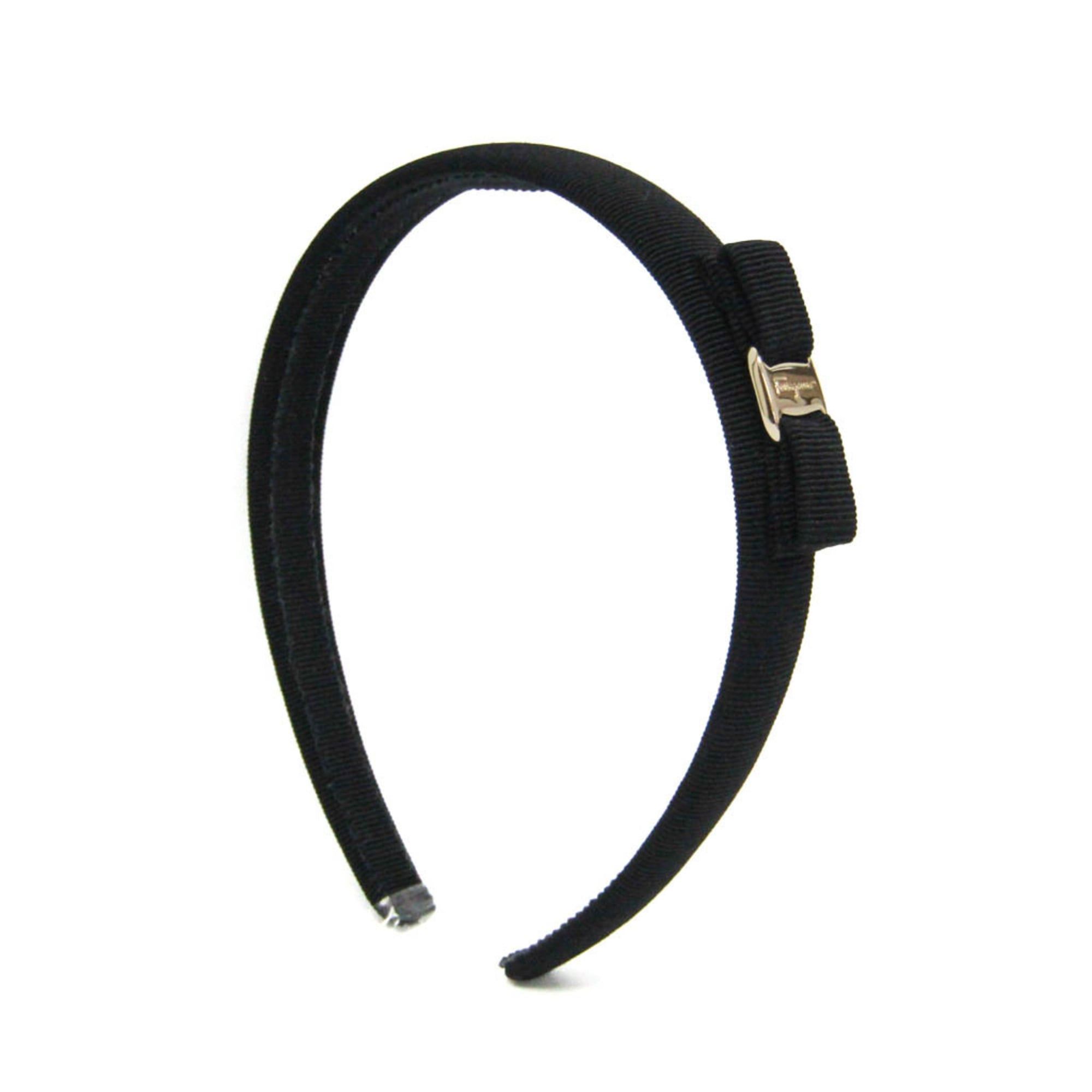 Salvatore Ferragamo Salvatore Ferragamo Vara Cotton,Metal Women's Alice Band Black Size ONE SIZE - 1 Thumbnail