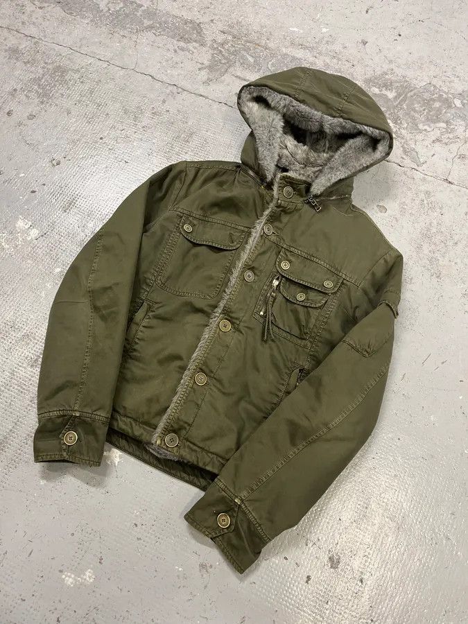 Daniele Alessandrini 2000s Daniele Alessandrini Military Green Multi Pockets Faux Fur Jacket Size US S / EU 44-46 / 1 - 5 Thumbnail